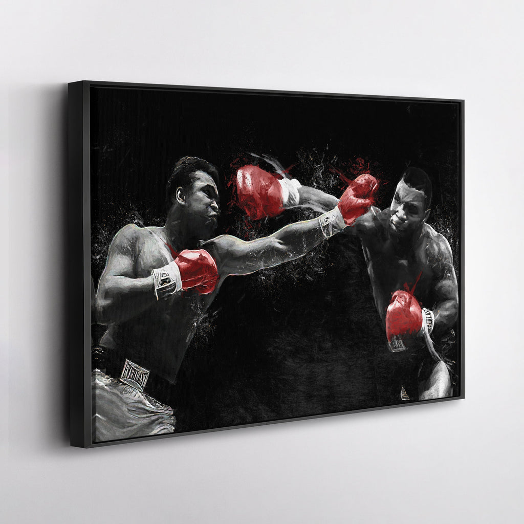 Mike Tyson vs Muhammad Ali Canvas Art – Boxing Legends Wall Decor