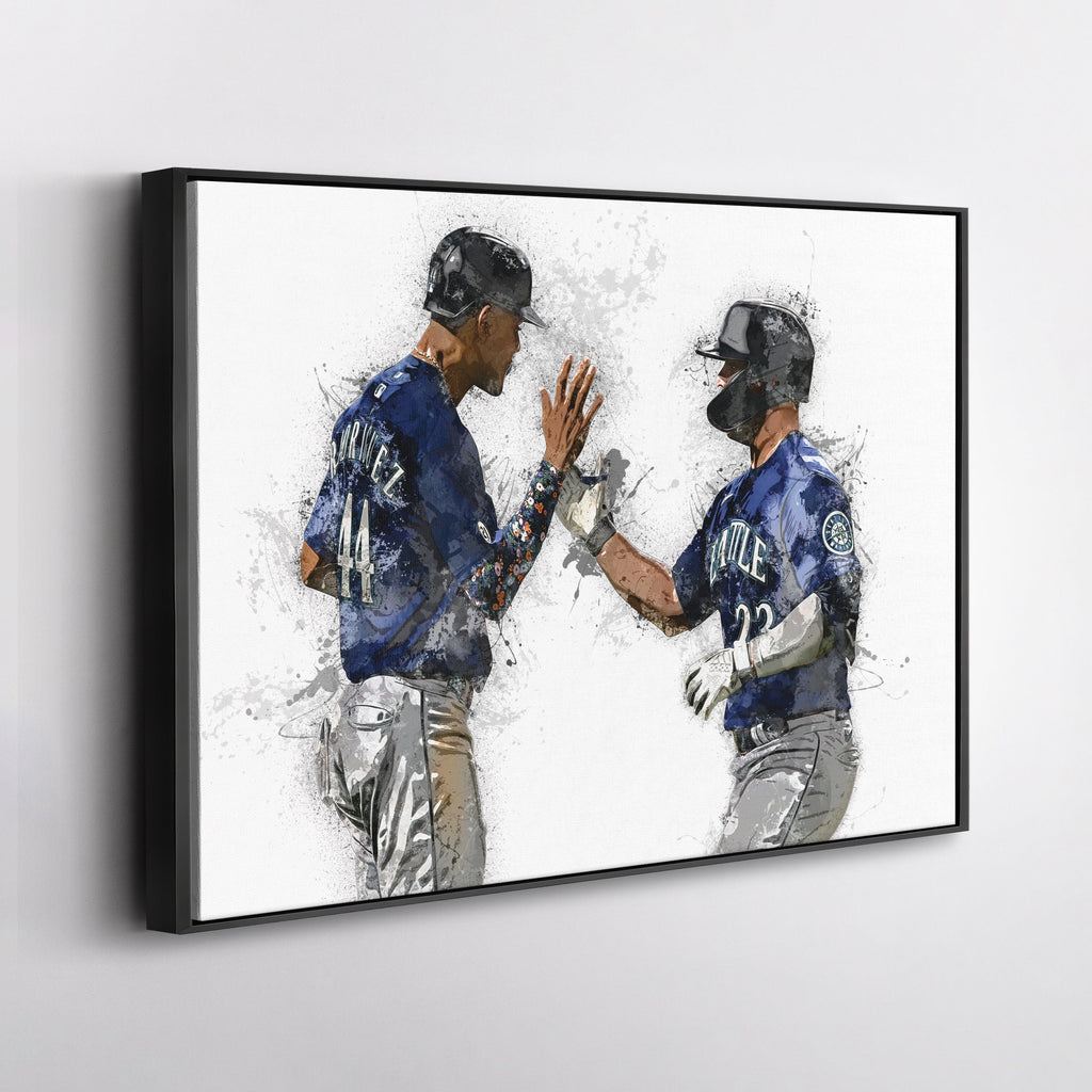 Julio Rodriguez & Ty France Canvas Art – Seattle Mariners Wall Decor