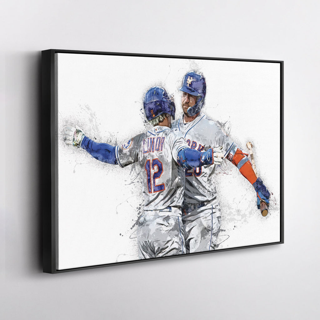 Francisco Lindor & Pete Alonso Canvas Art – New York Mets Wall Decor