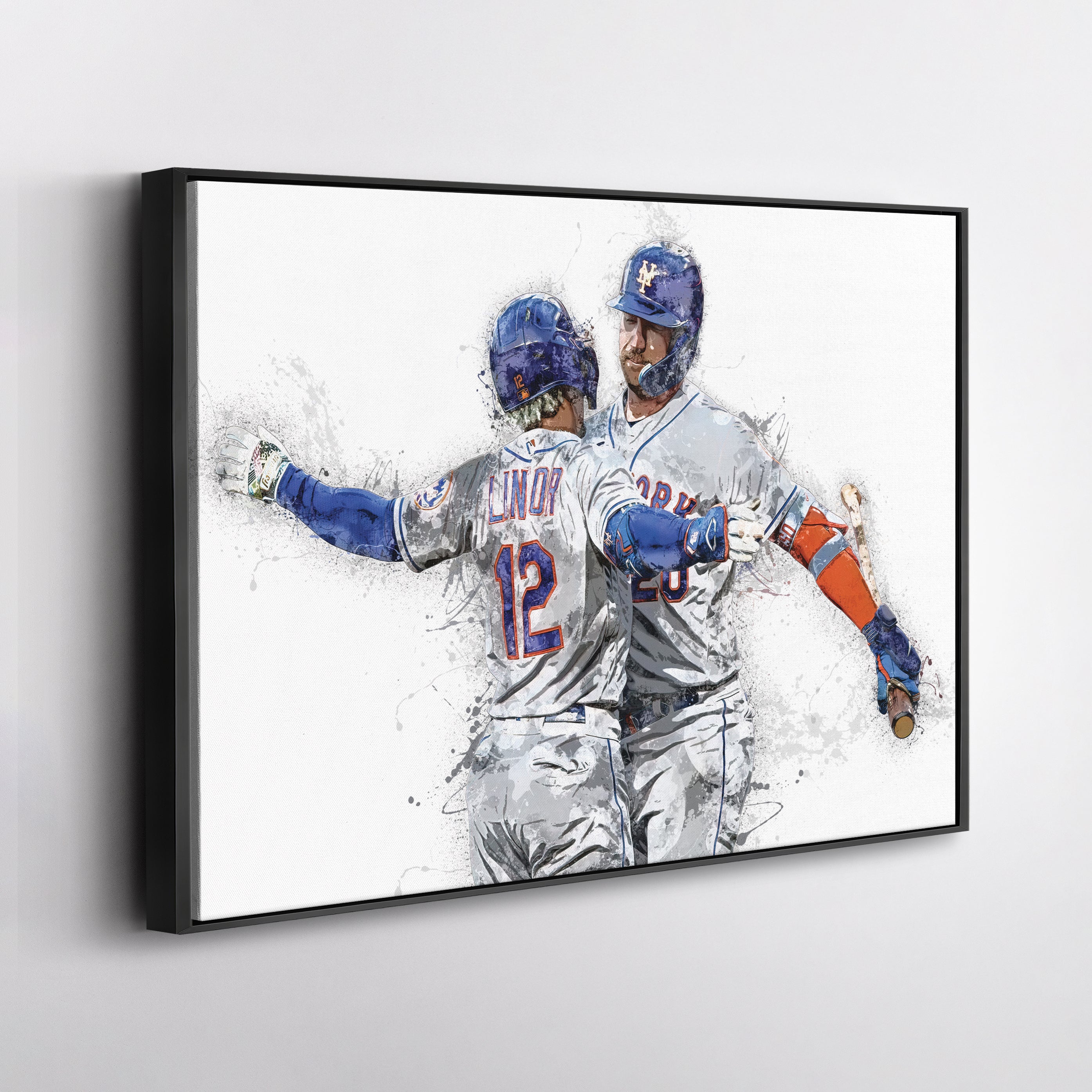 Francisco Lindor & Pete Alonso Canvas Art – New York Mets Wall Decor