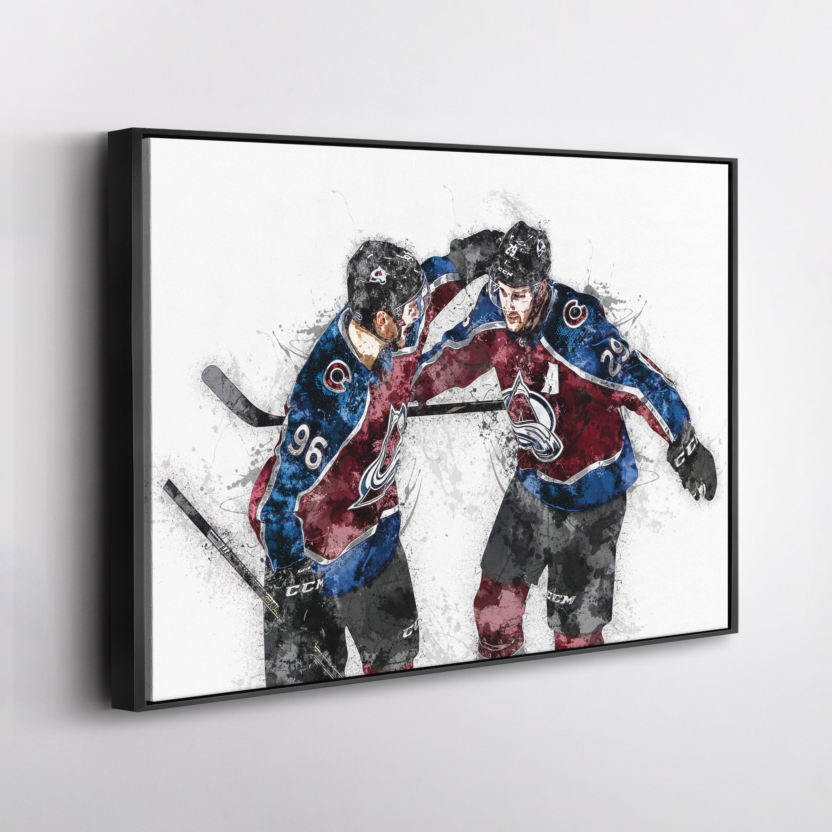 Nathan MacKinnon & Mikko Rantanen Canvas Art – Colorado Avalanche Wall Decor