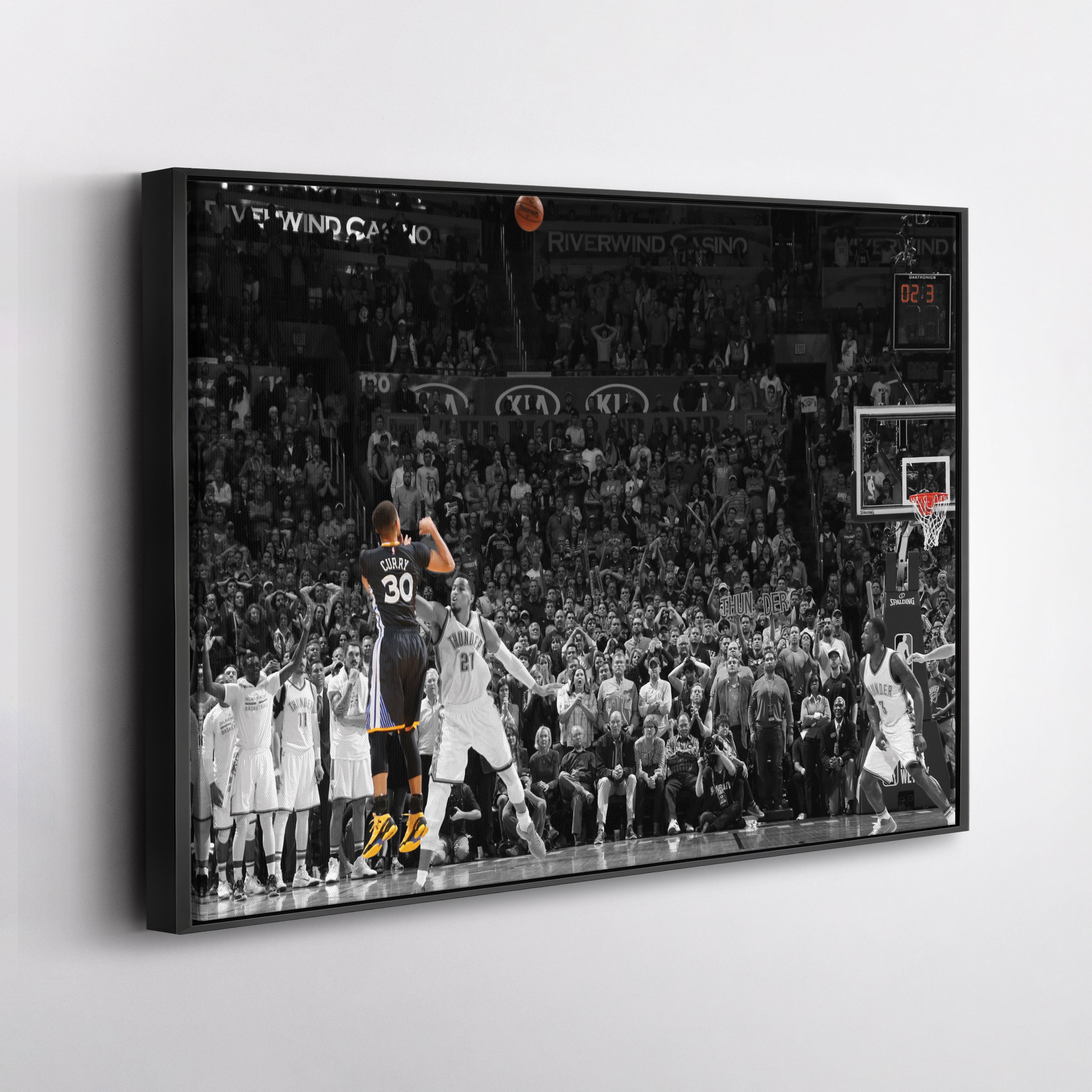Stephen Curry Canvas Art – Game Winner vs OKC Decor