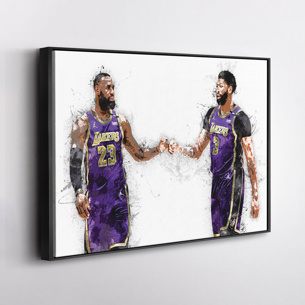 LeBron James & Anthony Davis Canvas Art – Los Angeles Lakers Wall Decor