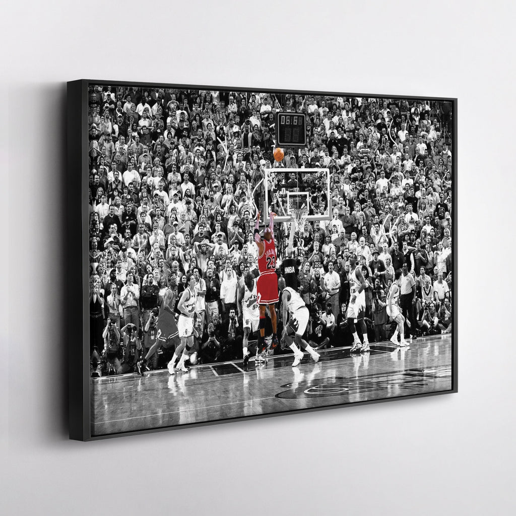 Michael Jordan The Last Shot Canvas Print – Chicago Bulls Basketball Wall Art Decor