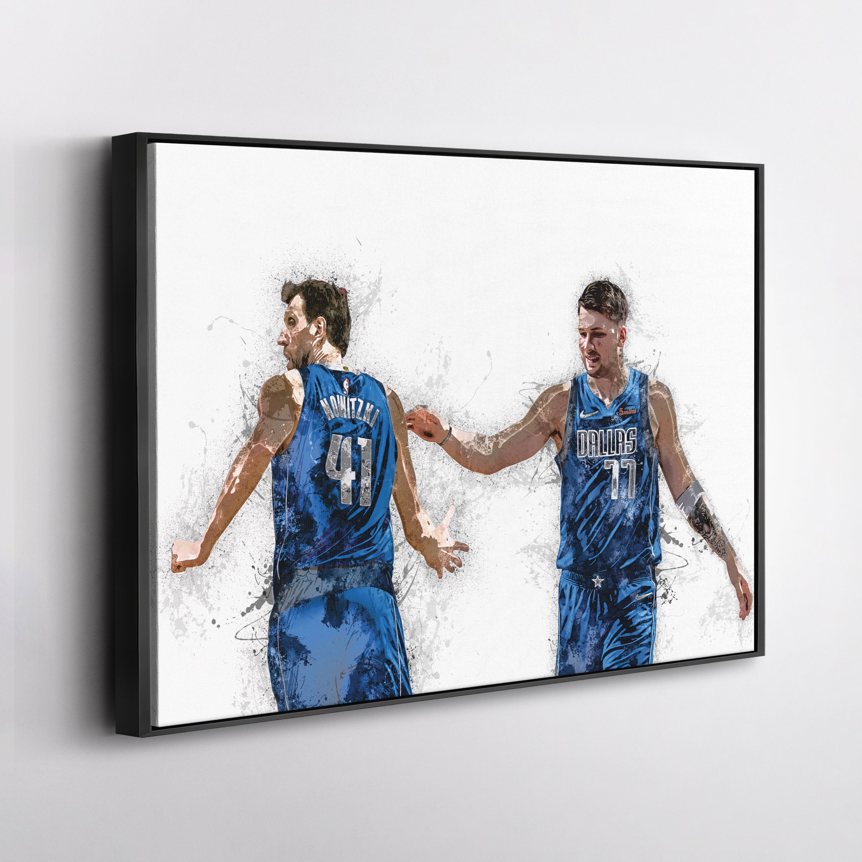 Luka Doncic & Dirk Nowitzki Canvas Art – Dallas Mavericks Wall Decor
