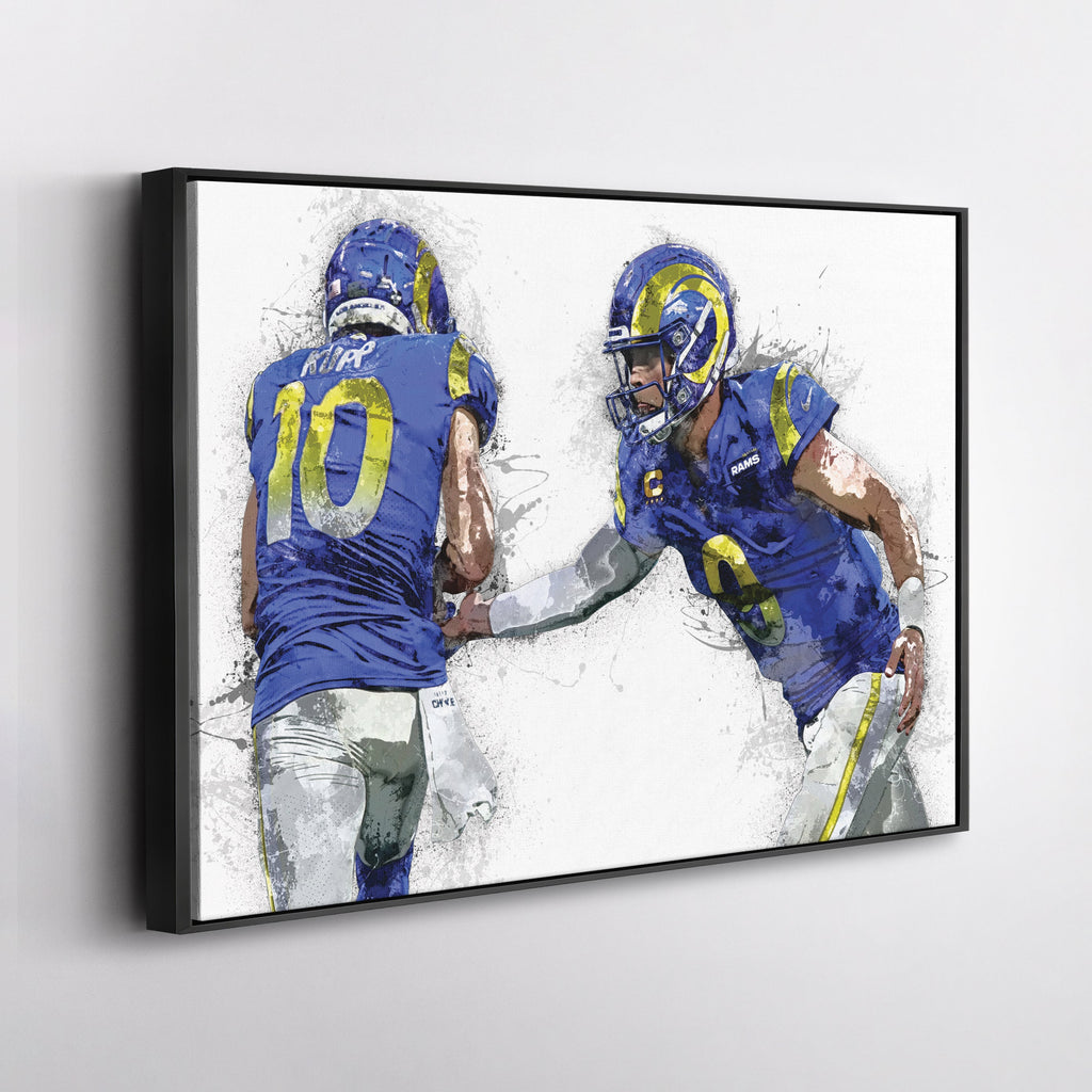 Cooper Kupp & Matthew Stafford Canvas Art – Los Angeles Rams Wall Decor