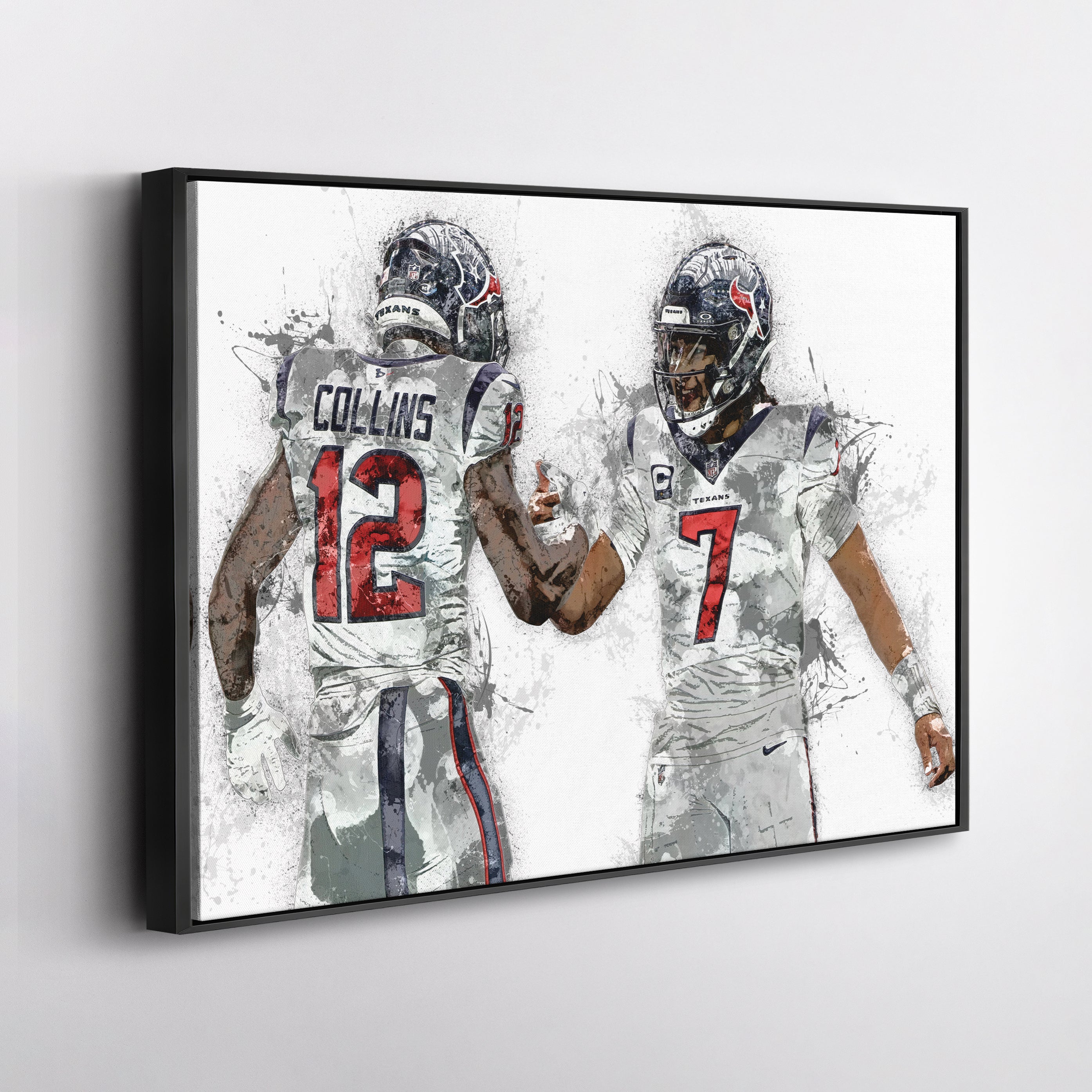 CJ Stroud & Nico Collins Canvas Art – Houston Texans Wall Decor