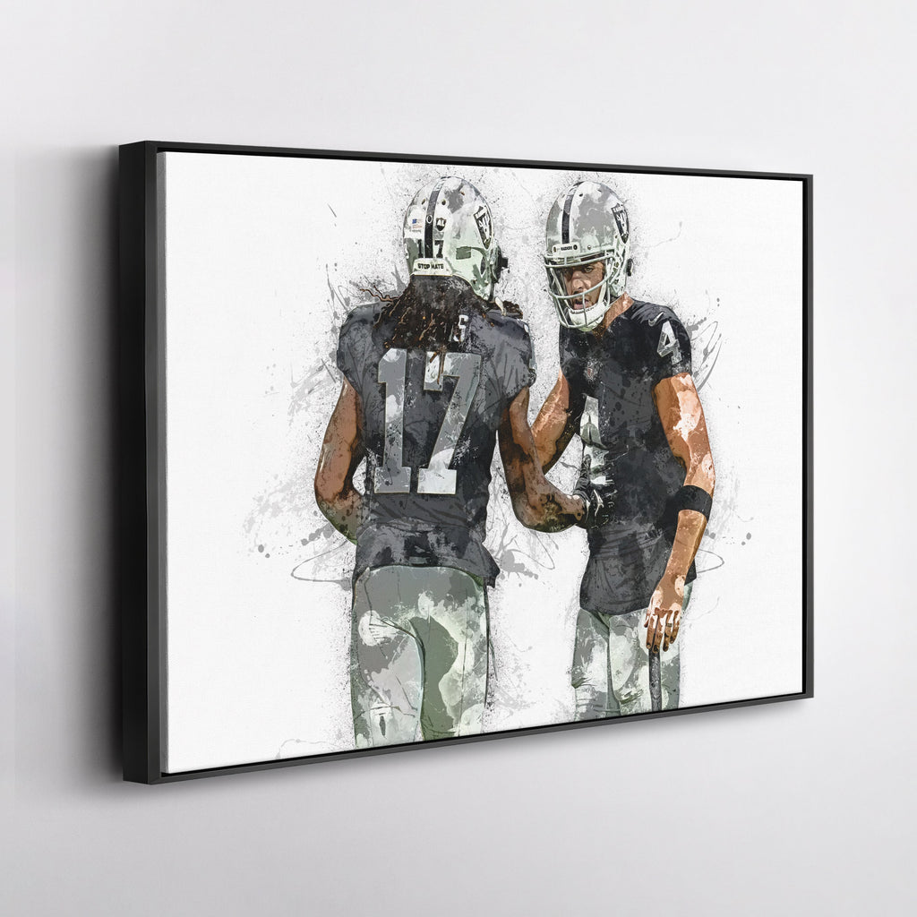 Derek Carr & Davante Adams Canvas Art – Las Vegas Raiders Wall Decor