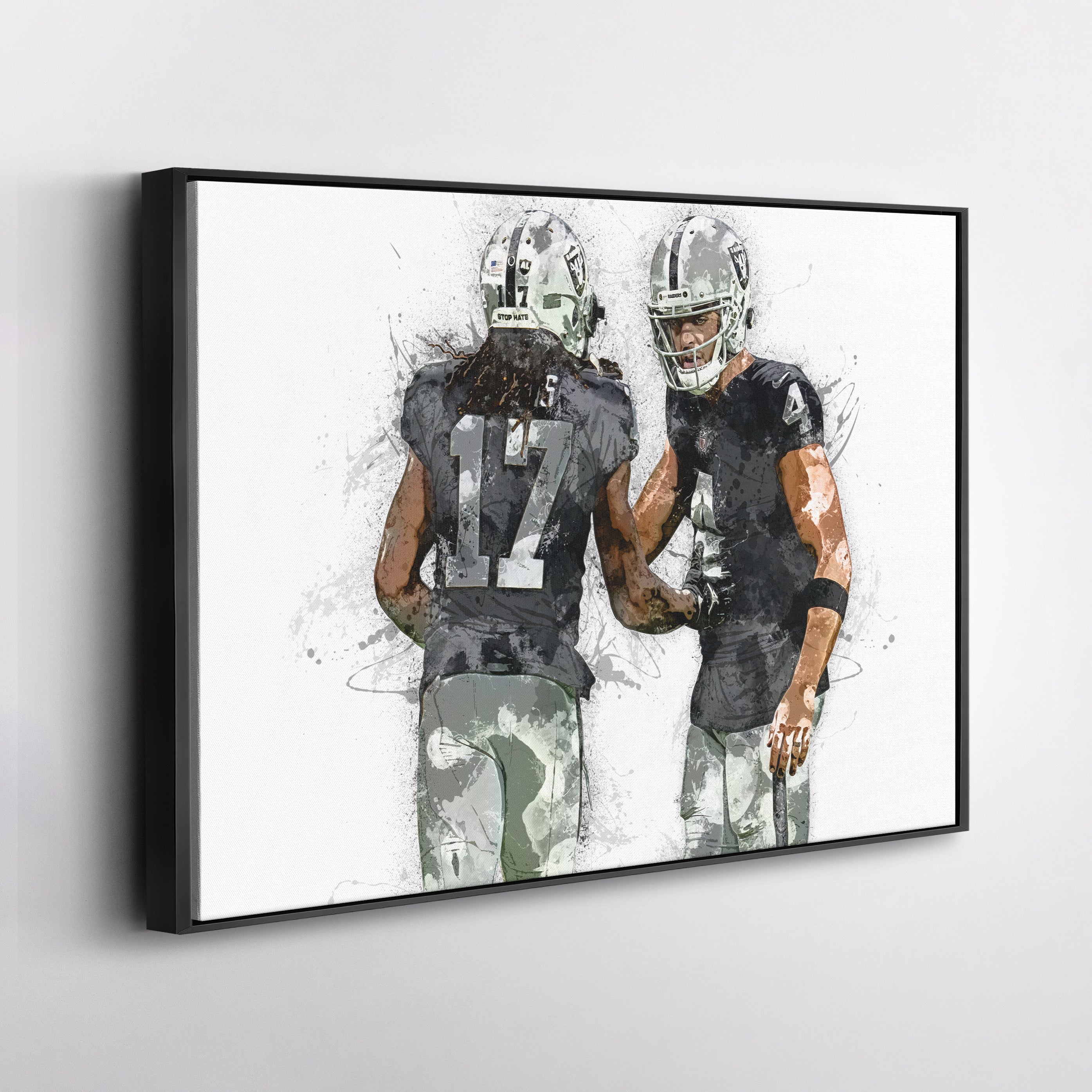 Derek Carr & Davante Adams Canvas Art – Las Vegas Raiders Wall Decor