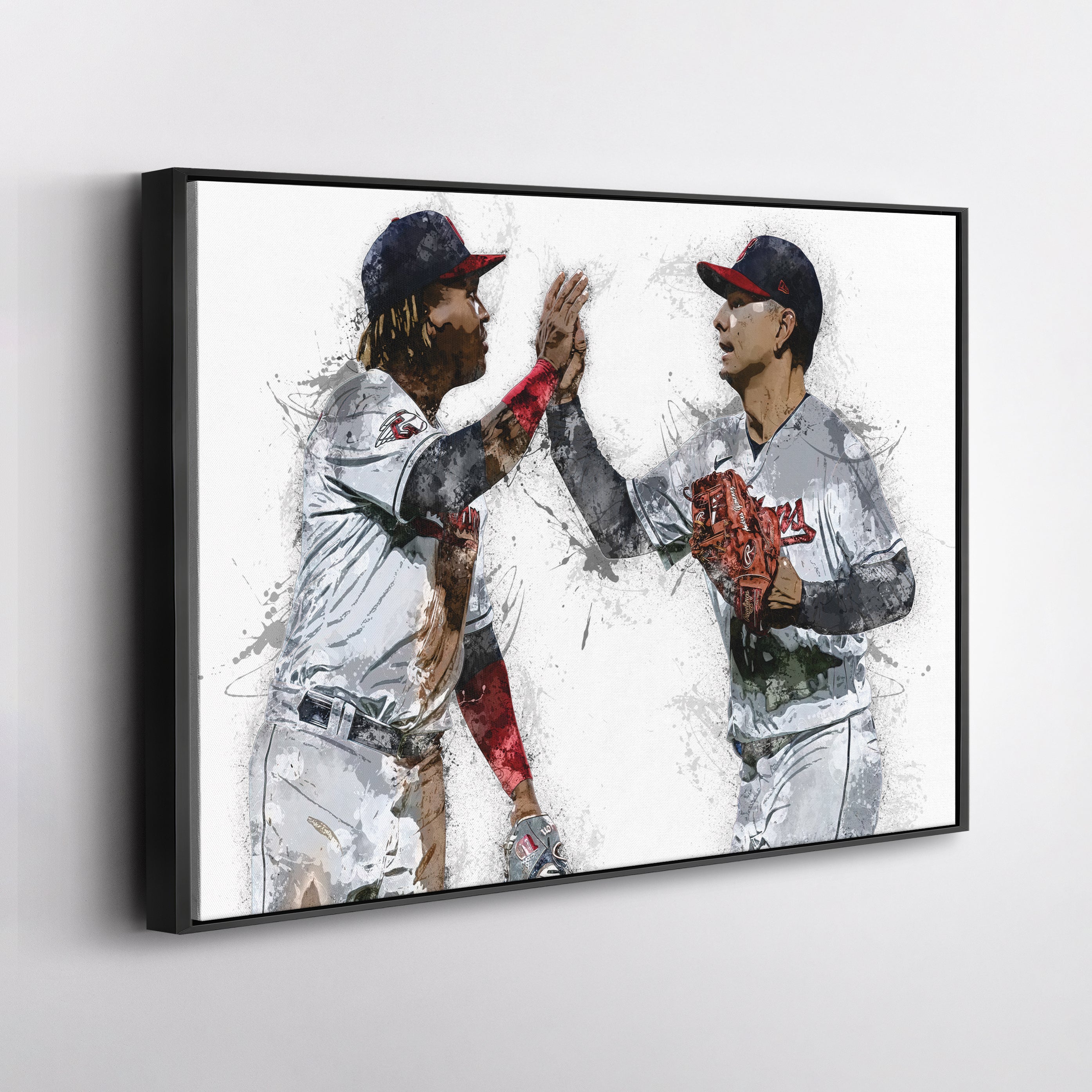 Jose Ramirez & Andres Gimenez Canvas Art – Cleveland Guardians Wall Decor