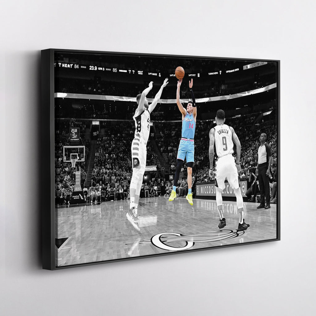 Tyler Herro Canvas Art – Clutch Shot Basketball Decor