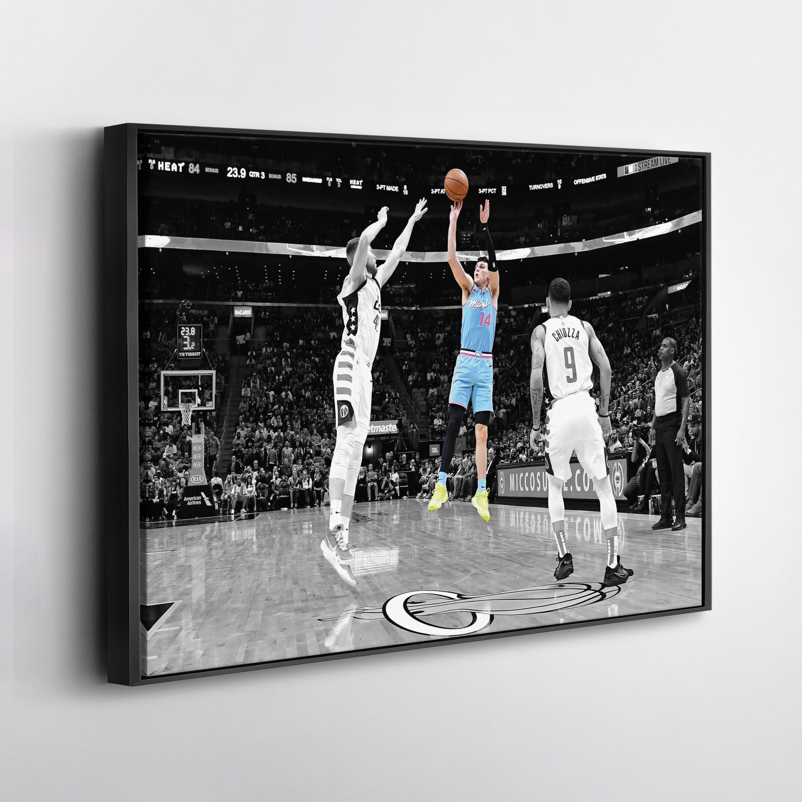 Tyler Herro Canvas Art – Clutch Shot Basketball Decor