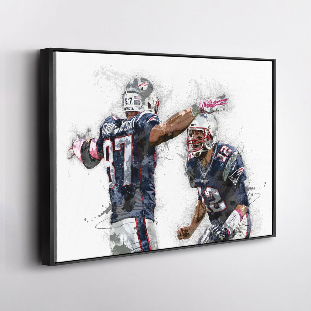 Tom Brady & Rob Gronkowski Canvas Art – New England Patriots Wall Decor