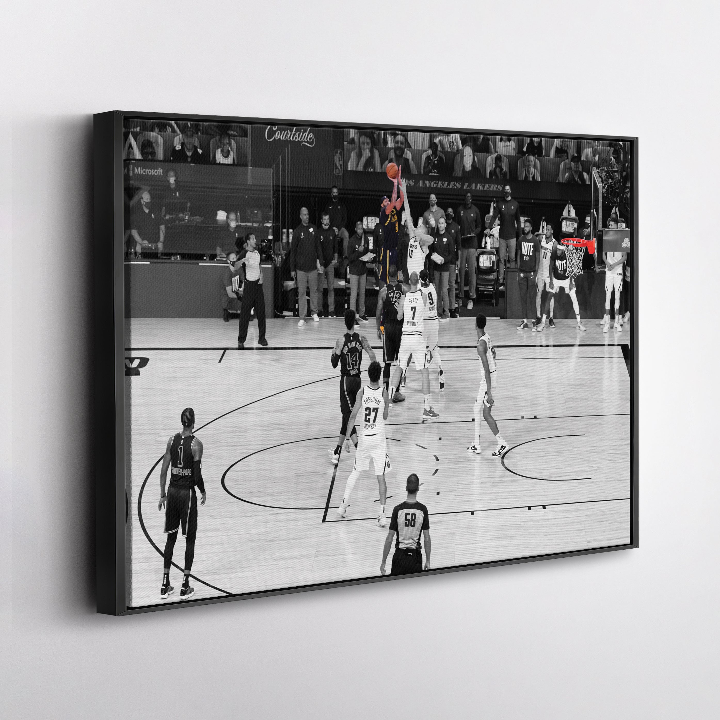 Anthony Davis Buzzer Beater Canvas Art - Lakers Wall Decor