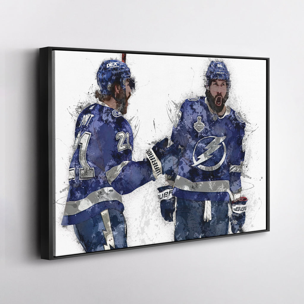 Brayden Point & Nikita Kucherov Canvas Art – Tampa Bay Lightning Wall Decor
