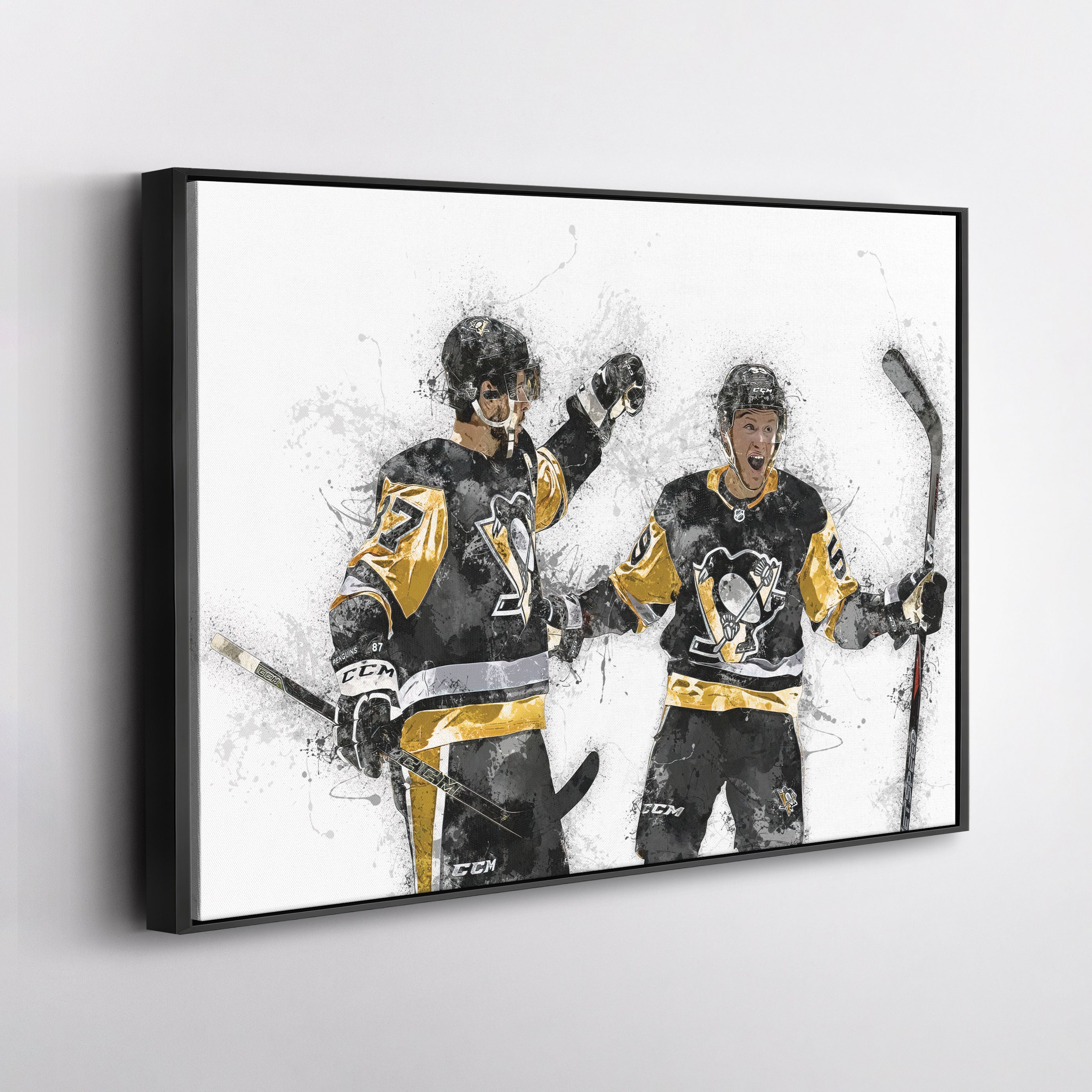 Sidney Crosby & Jake Guentzel Canvas Art – Pittsburgh Penguins Wall Decor