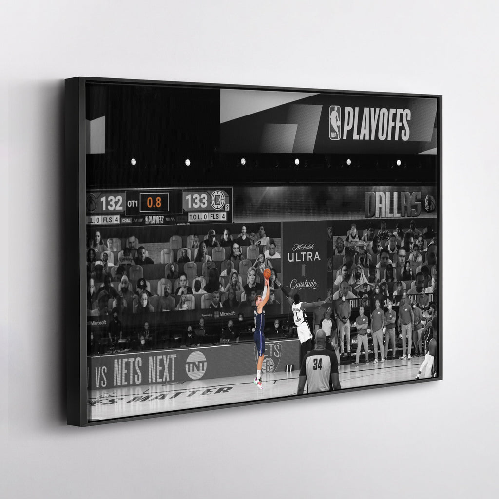 Luka Doncic Canvas Art – Mavericks Buzzer Beater Decor