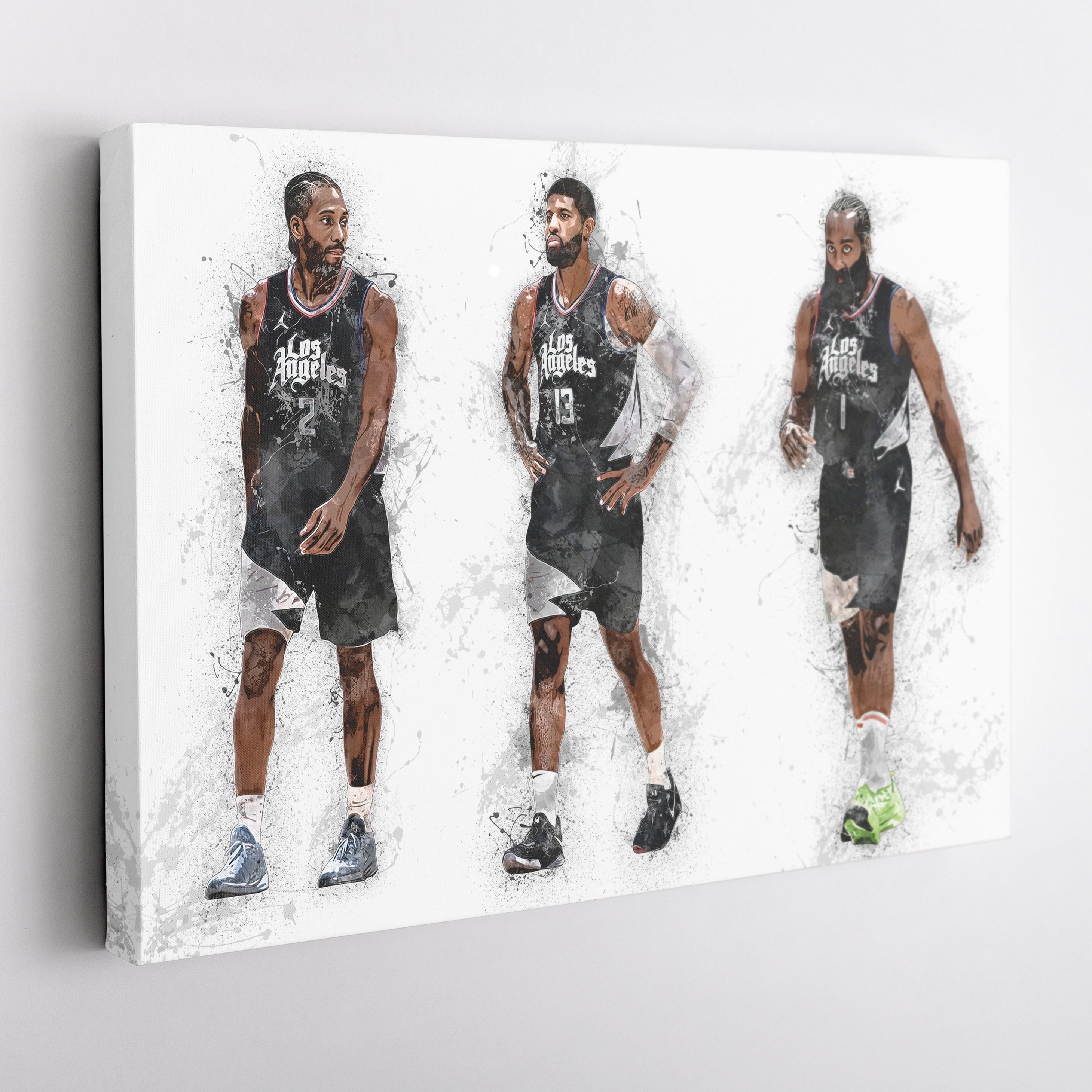 Kawhi Leonard, Paul George & James Harden Canvas Art - LA Clippers Wall Decor