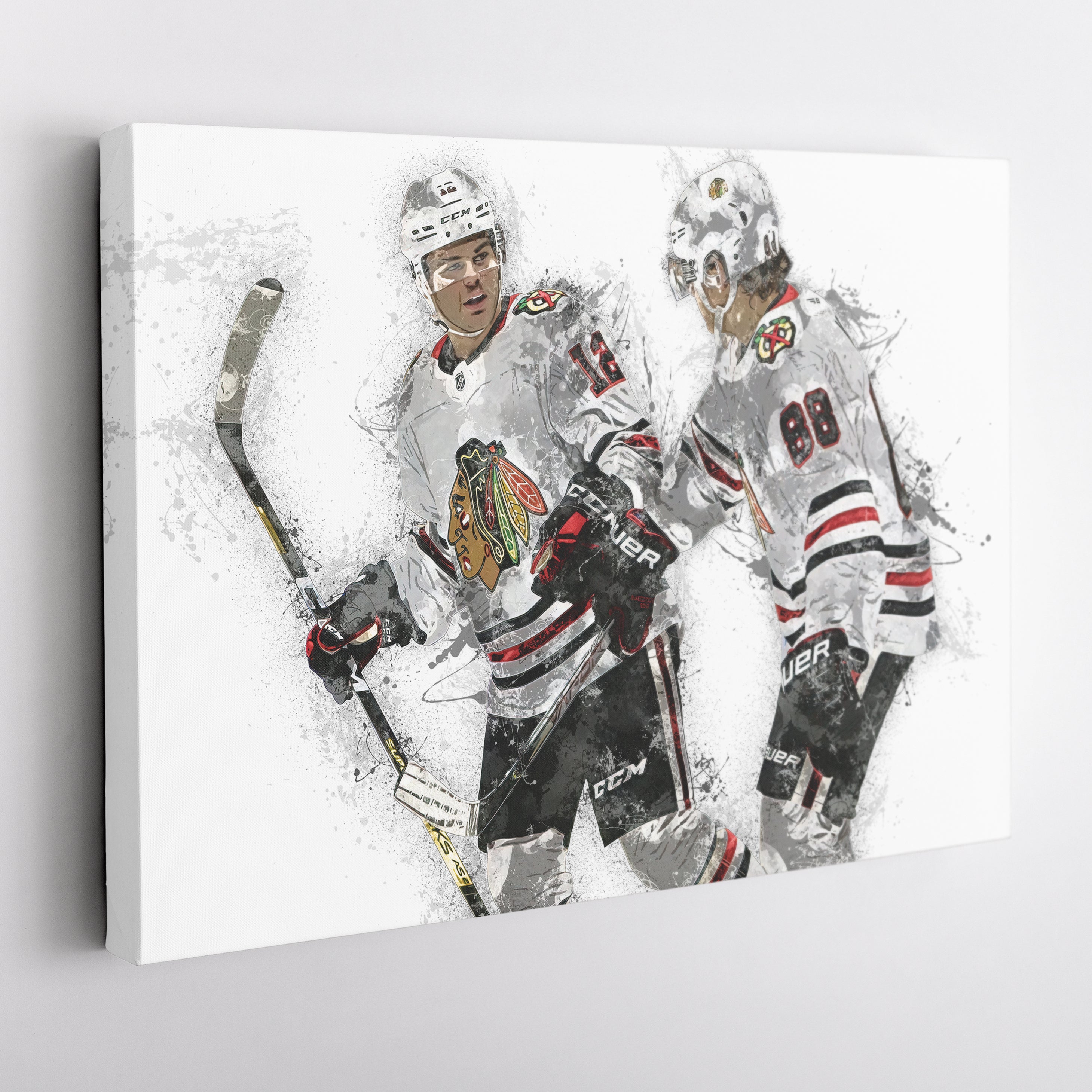 Alex DeBrincat & Patrick Kane Canvas Art – Detroit Red Wings Wall Decor