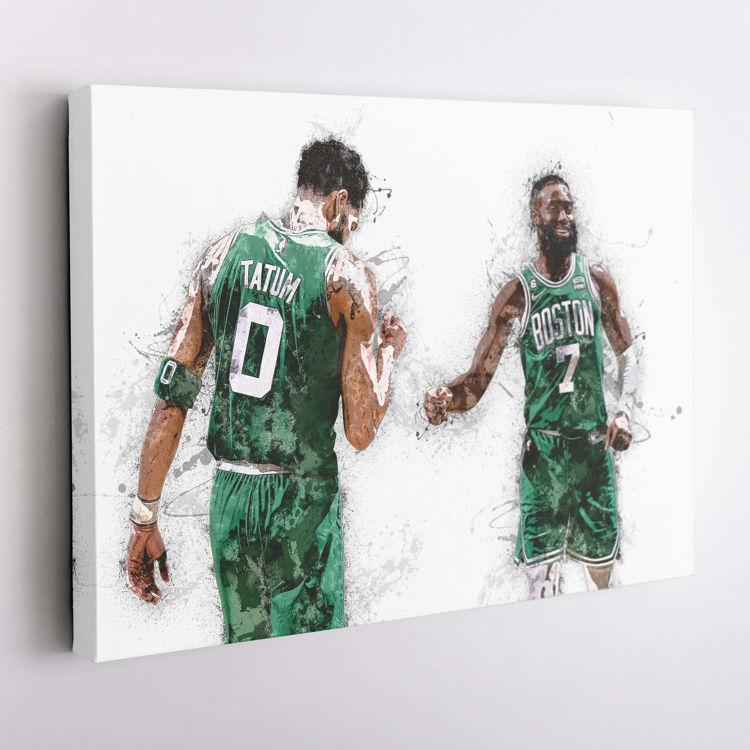 Jaylen Brown & Jayson Tatum Canvas Art – Boston Celtics Wall Decor
