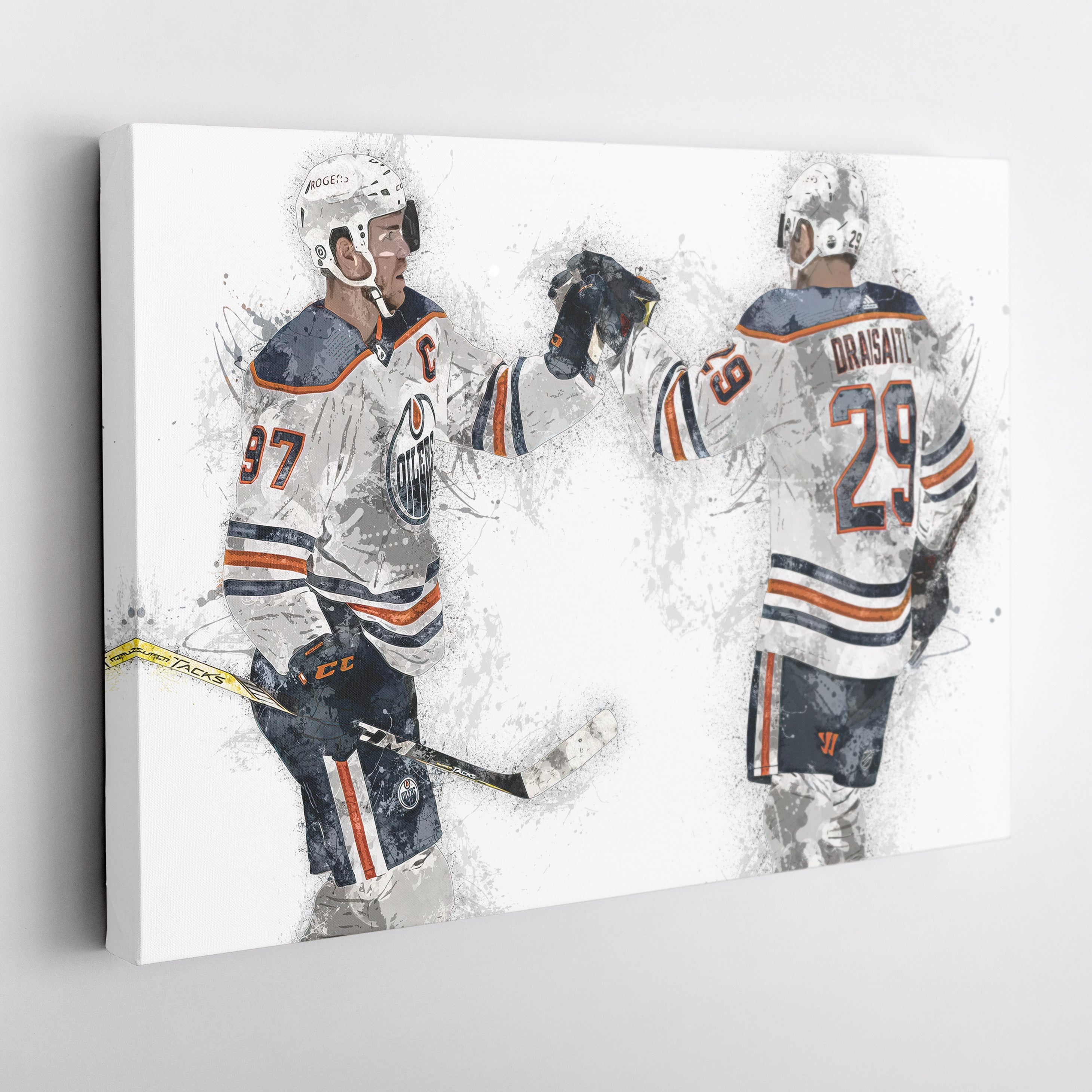 Connor McDavid & Leon Draisaitl Canvas Art – Edmonton Oilers Wall Decor