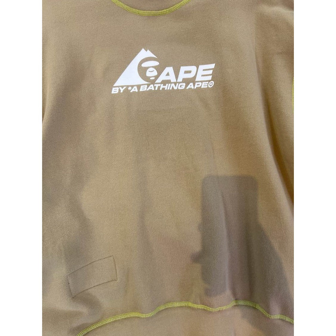 AAPE by A Bathing Ape Reservable Crewneck Beige / Lime Green
