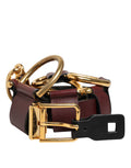 Dolce & Gabbana Brown Key Ring Clip Attachments Buckle Belt