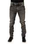 Dolce & Gabbana Gray Cotton Stretch Slim Fit Men Denim Jeans
