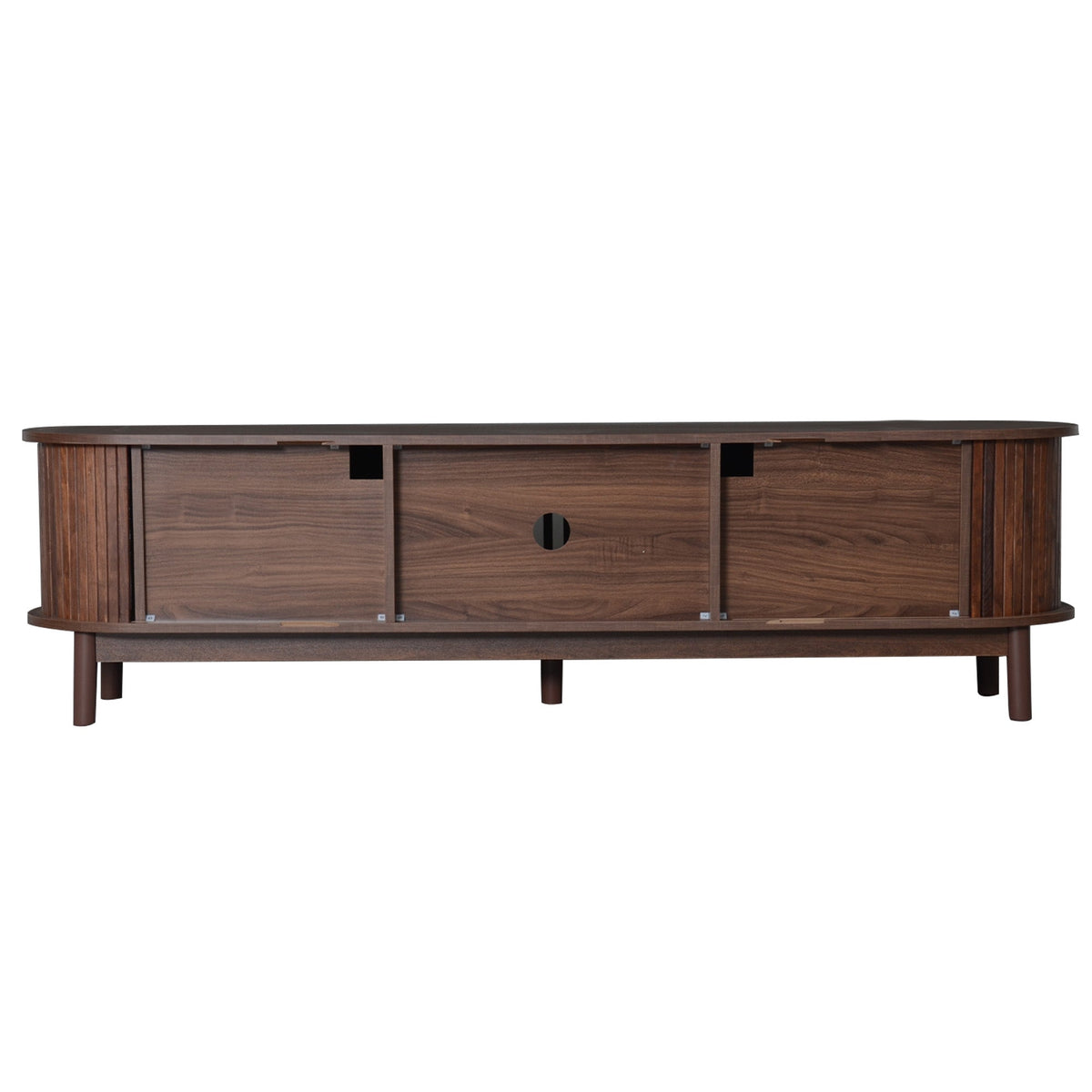 Modern Farmhouse TV Stand for 75' TVs, Wood Entertainment Center with Storage Cabinet, TV Console Table for Living Room, Bedroom