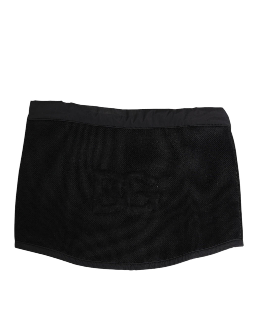 Dolce & Gabbana Black Lace Stole Knitted DG Logo Men One Size Scarf