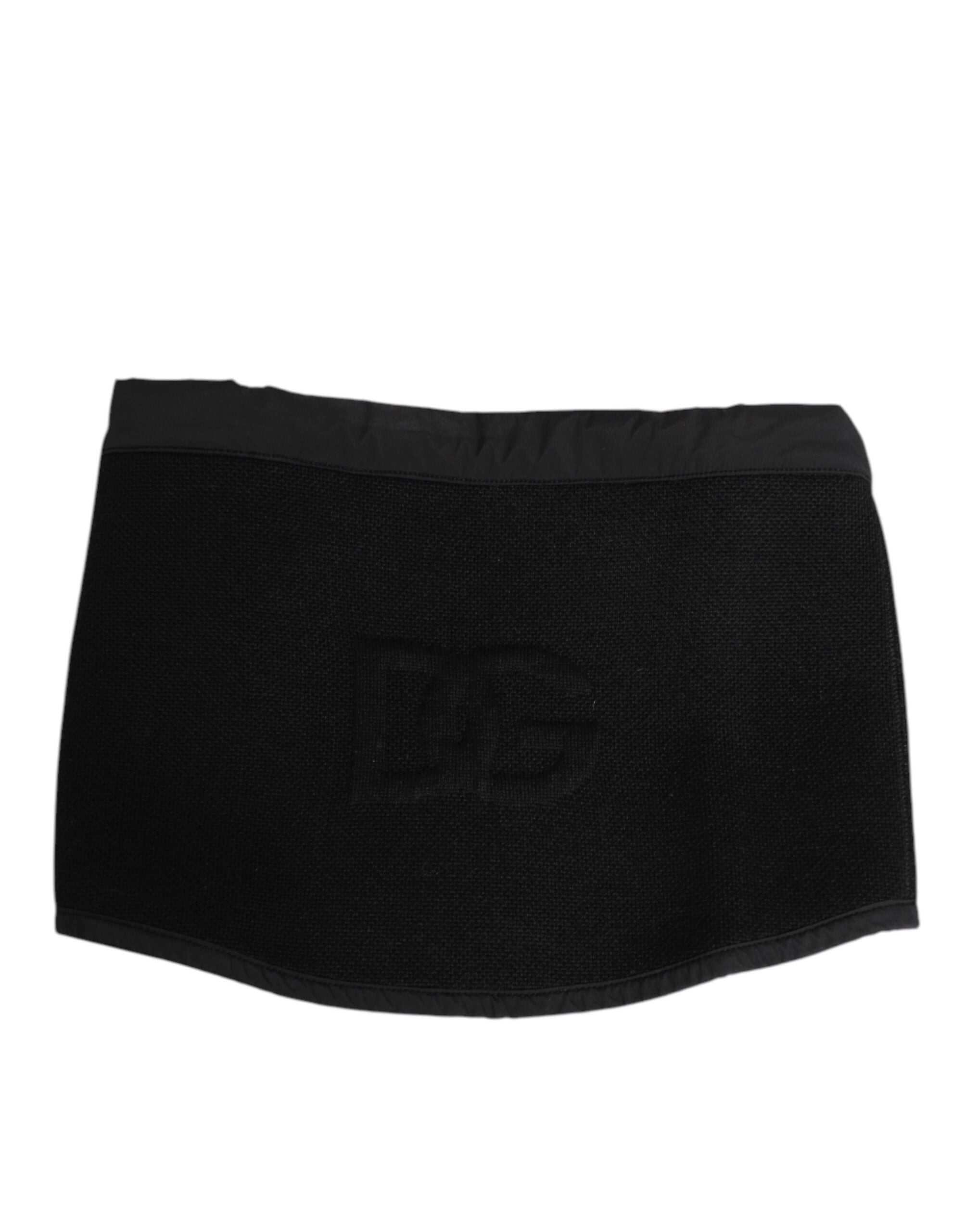 Dolce & Gabbana Black Lace Stole Knitted DG Logo Men One Size Scarf