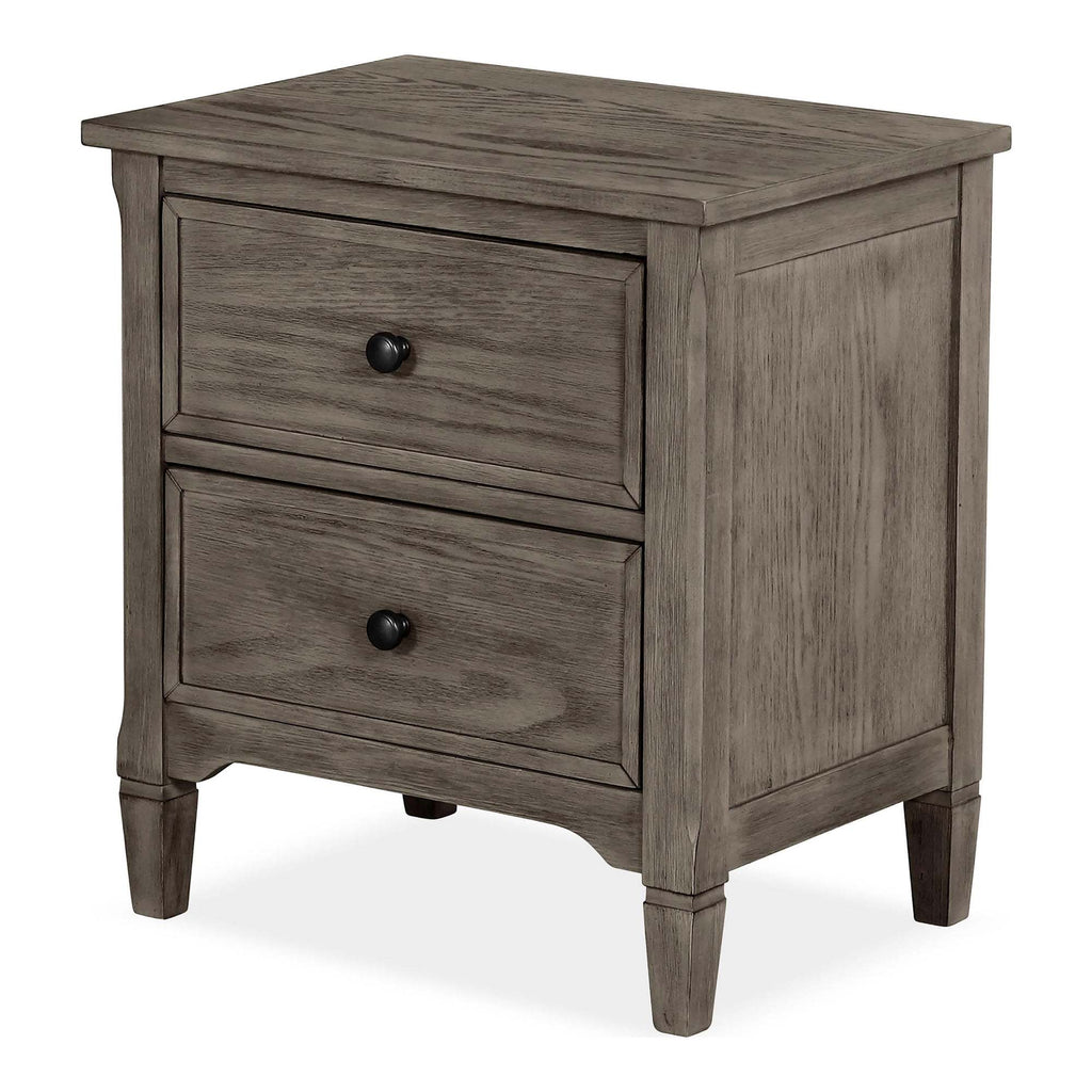 Transitional Full Size Bed w Trundle 2x Nightstands Warm Gray Bedroom Furniture Wood Grain Texture 3pc Set