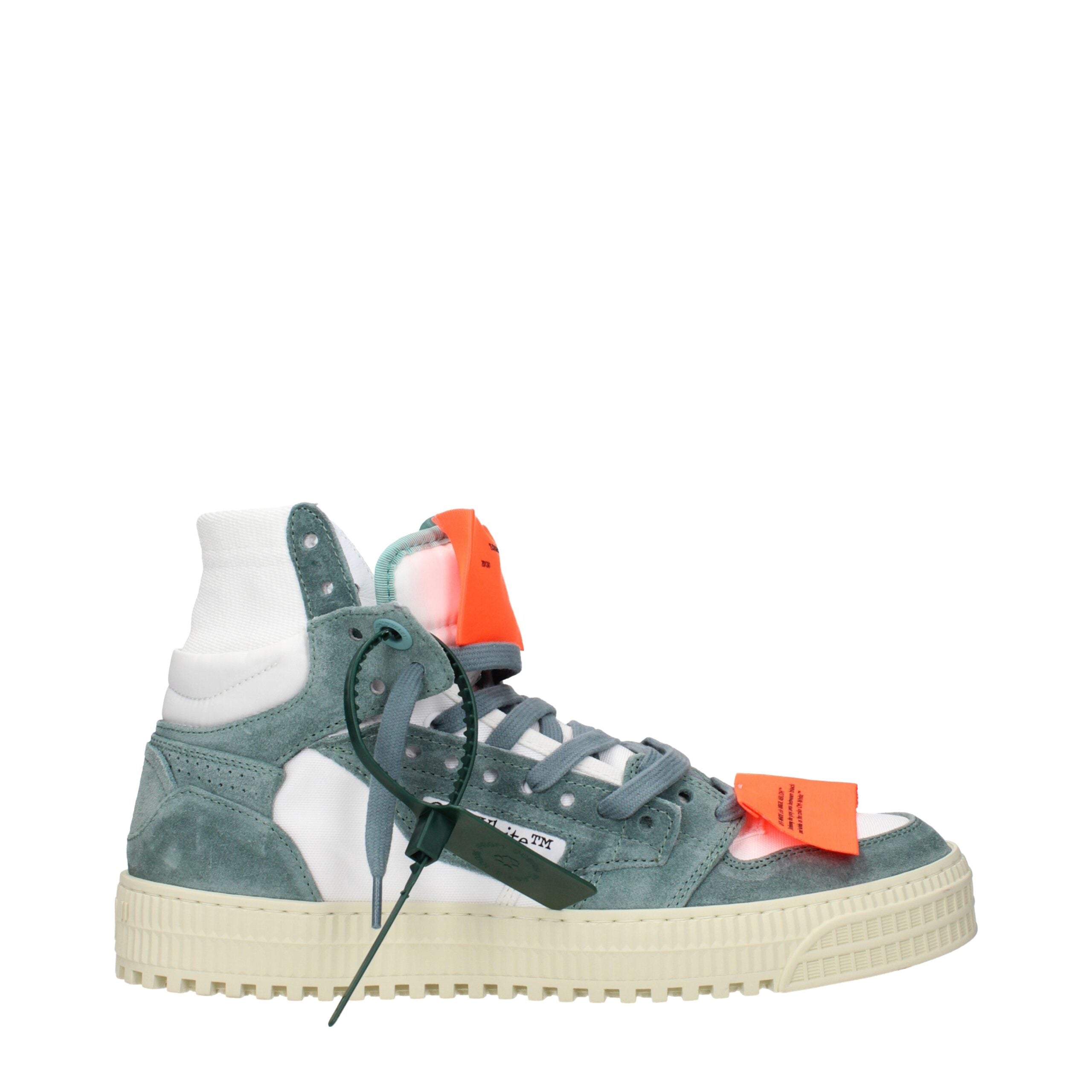 Off-White White Fabric High Top Sneakers