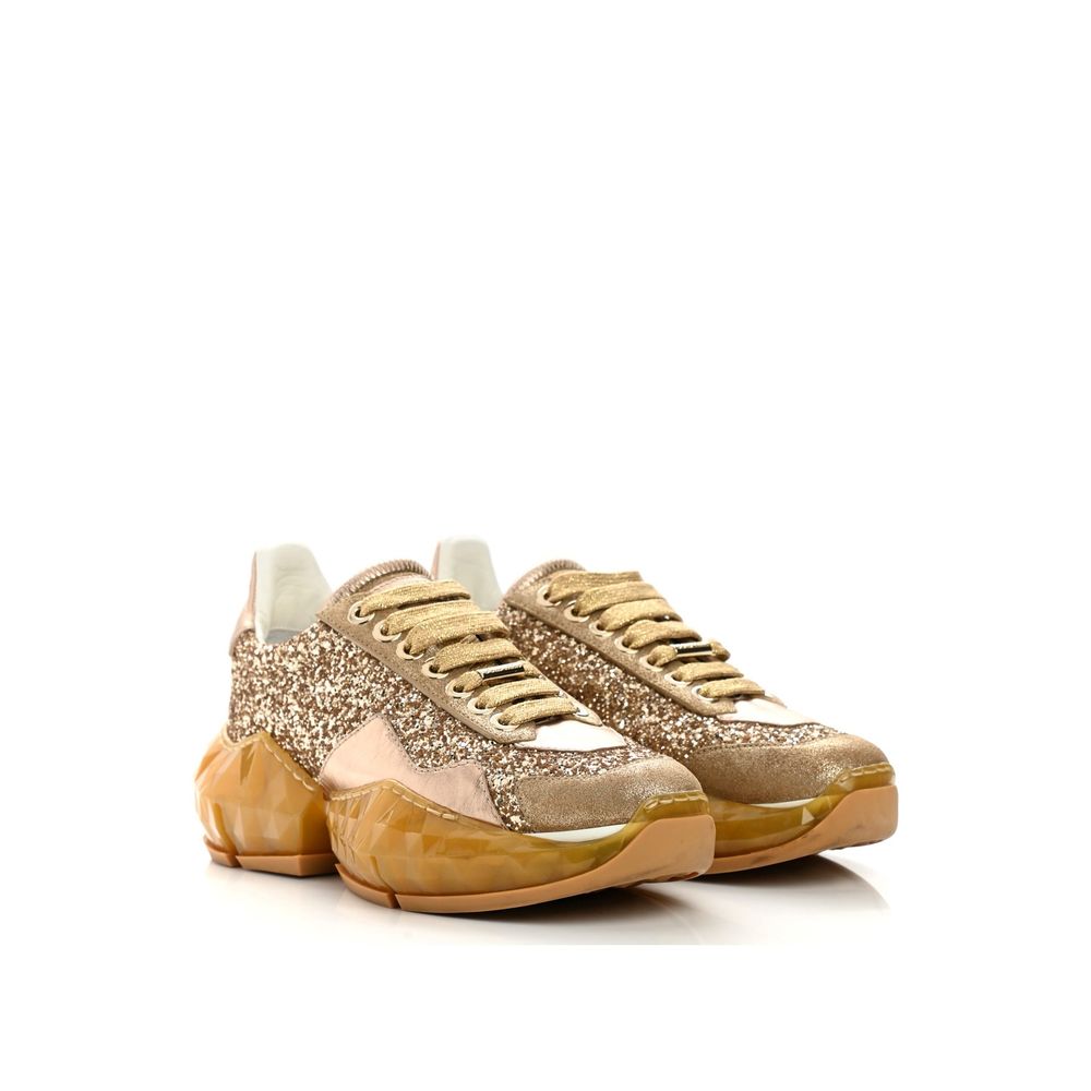 Jimmy Choo Gold Calfskin Chunky Sneakers