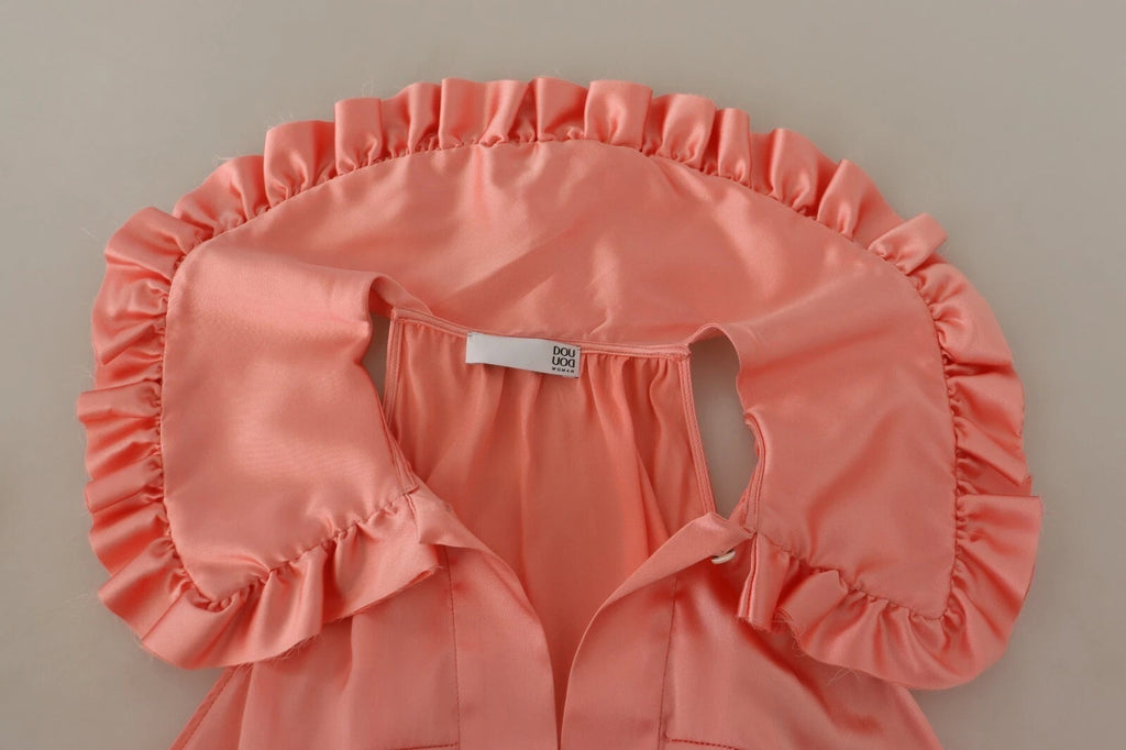 Dolce & Gabbana Pink Silk Stretch Sleeveless Collared Top Blouse
