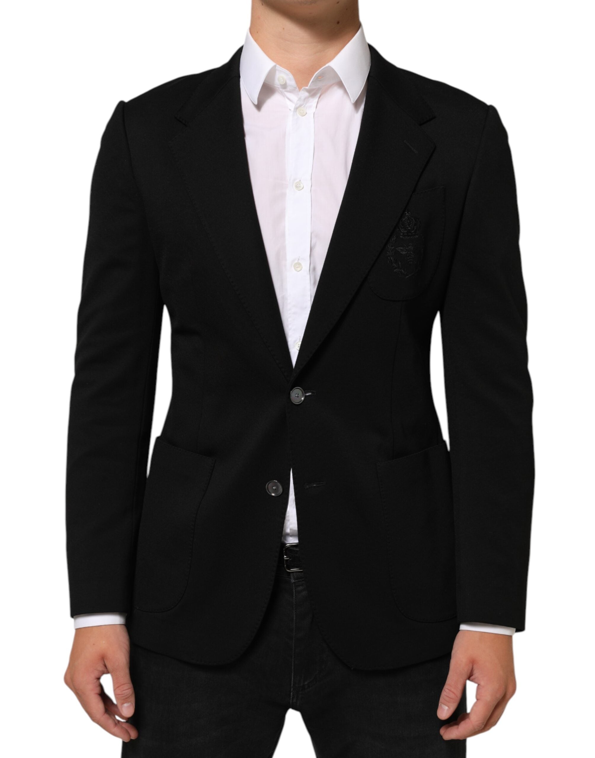 Dolce & Gabbana Black Viscose 2 Buttons Suit Jacket Blazer