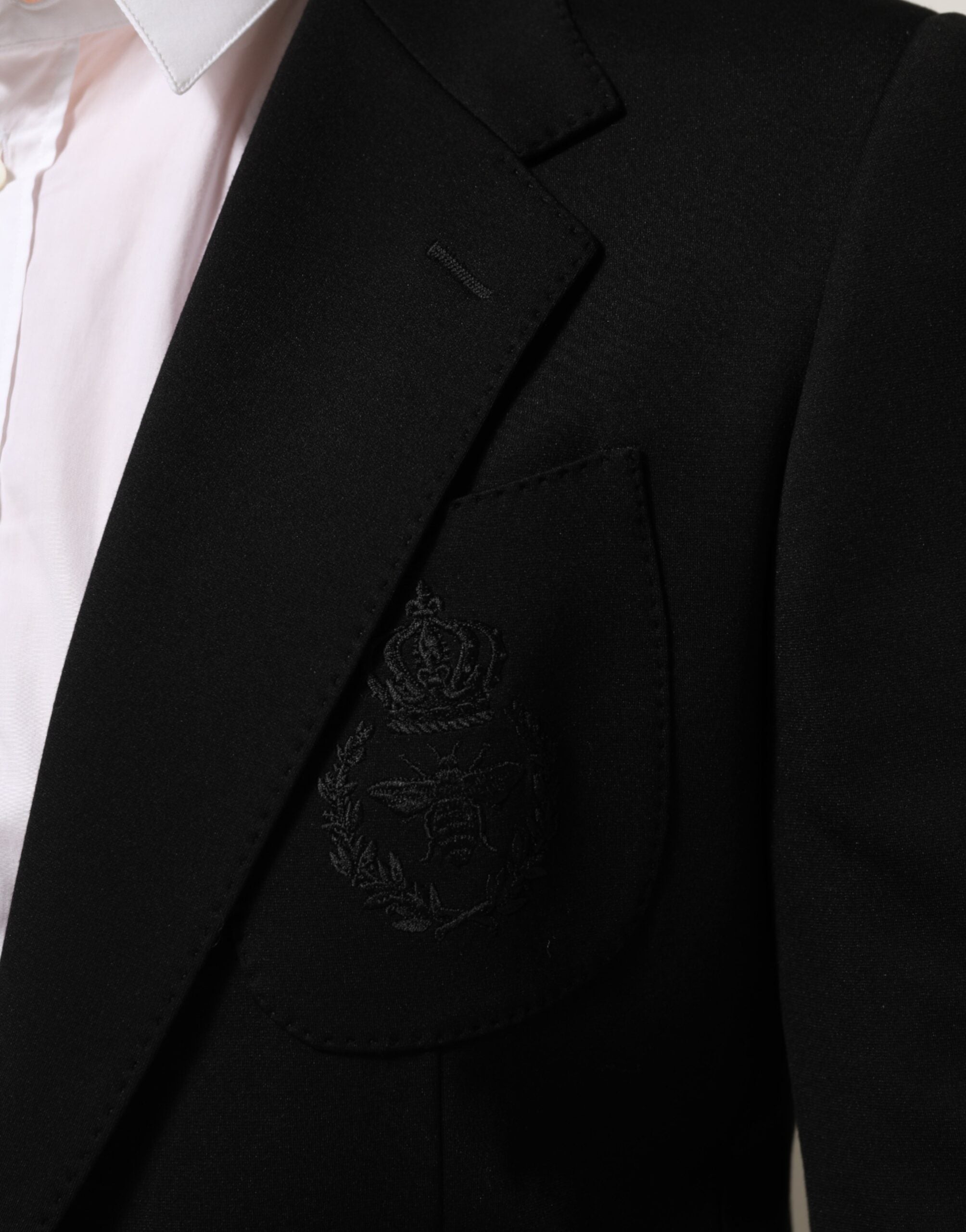 Dolce & Gabbana Black Viscose 2 Buttons Suit Jacket Blazer