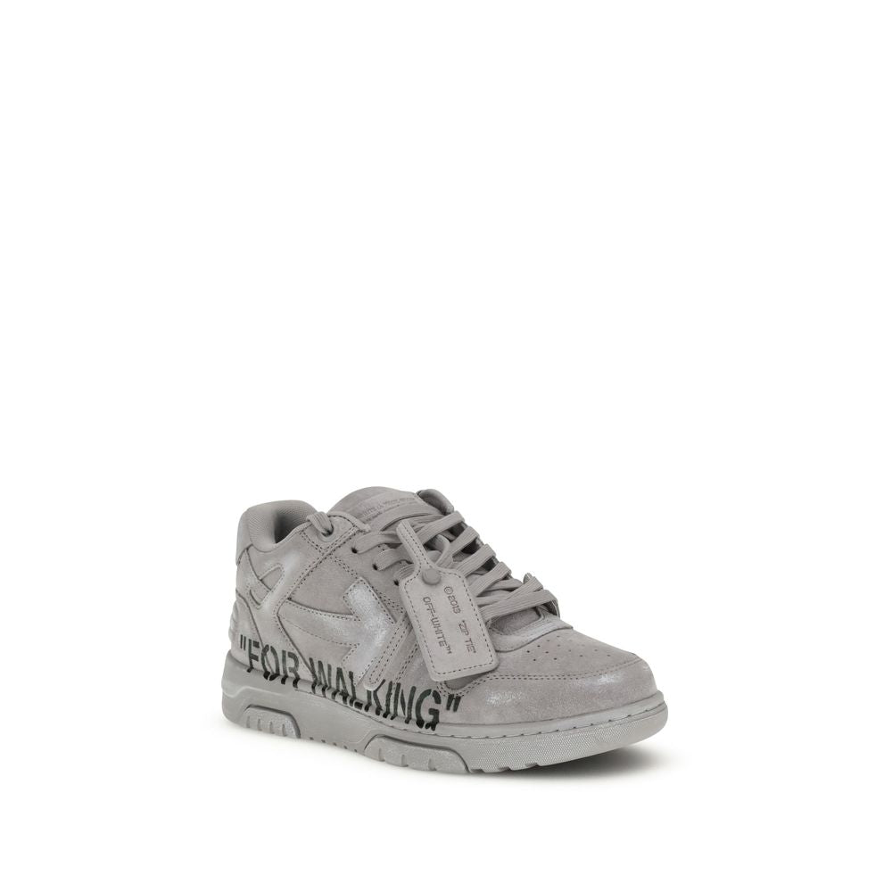 Off-White Gray Calf Leather Bos Taurus Low Top Sneakers