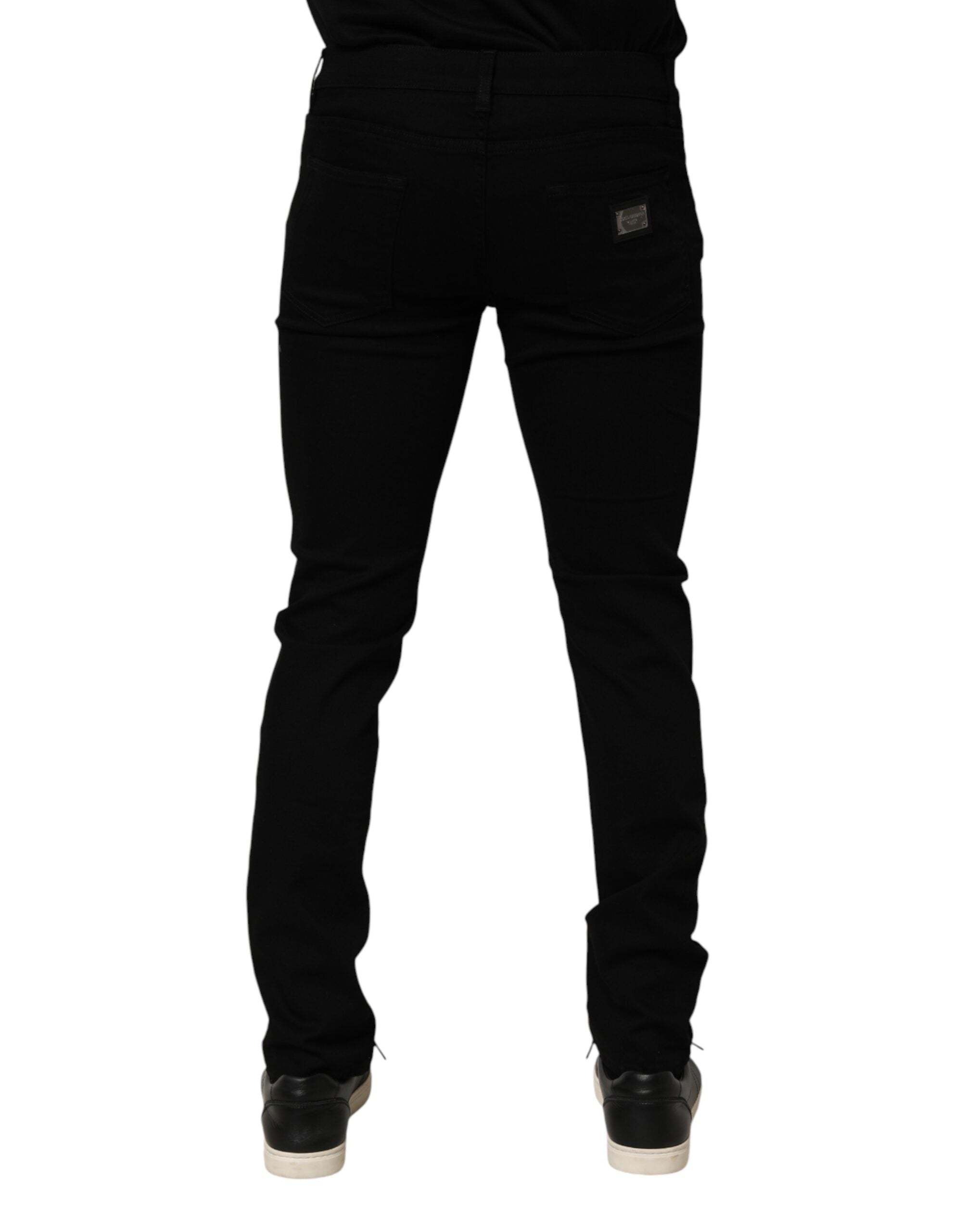 Dolce & Gabbana Black Cotton Stretch Slim Fit Men Denim Jeans