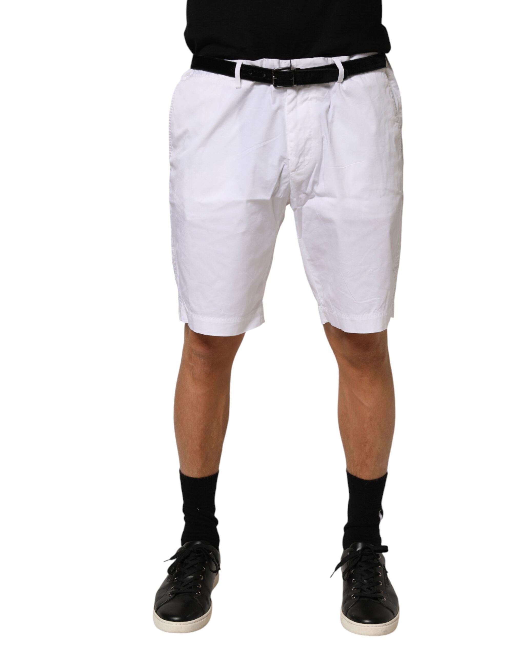 Dolce & Gabbana White Cotton Stretch Men Bermuda Pants