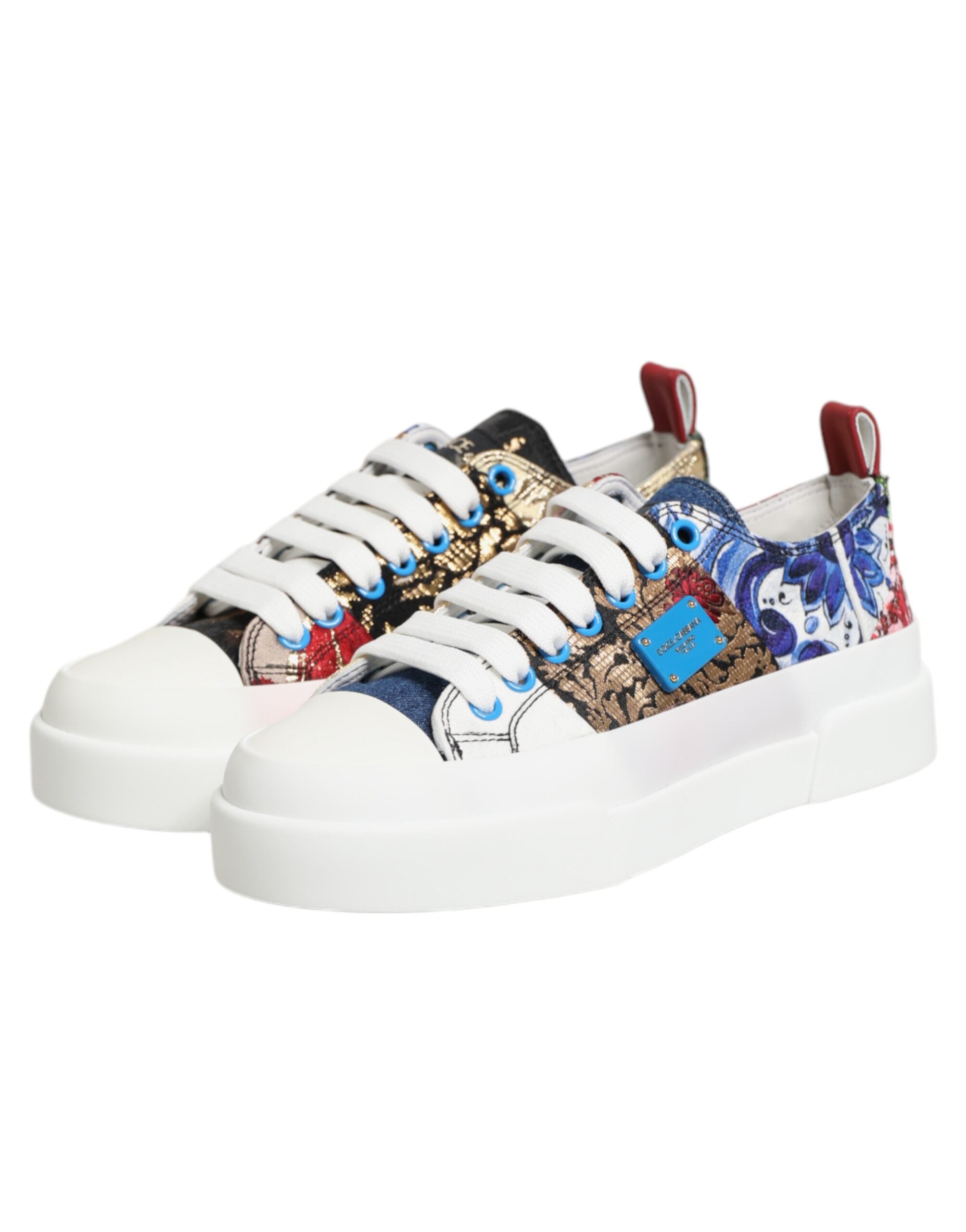 Dolce & Gabbana Multicolor Patchwork Low Top Sneakers Shoes