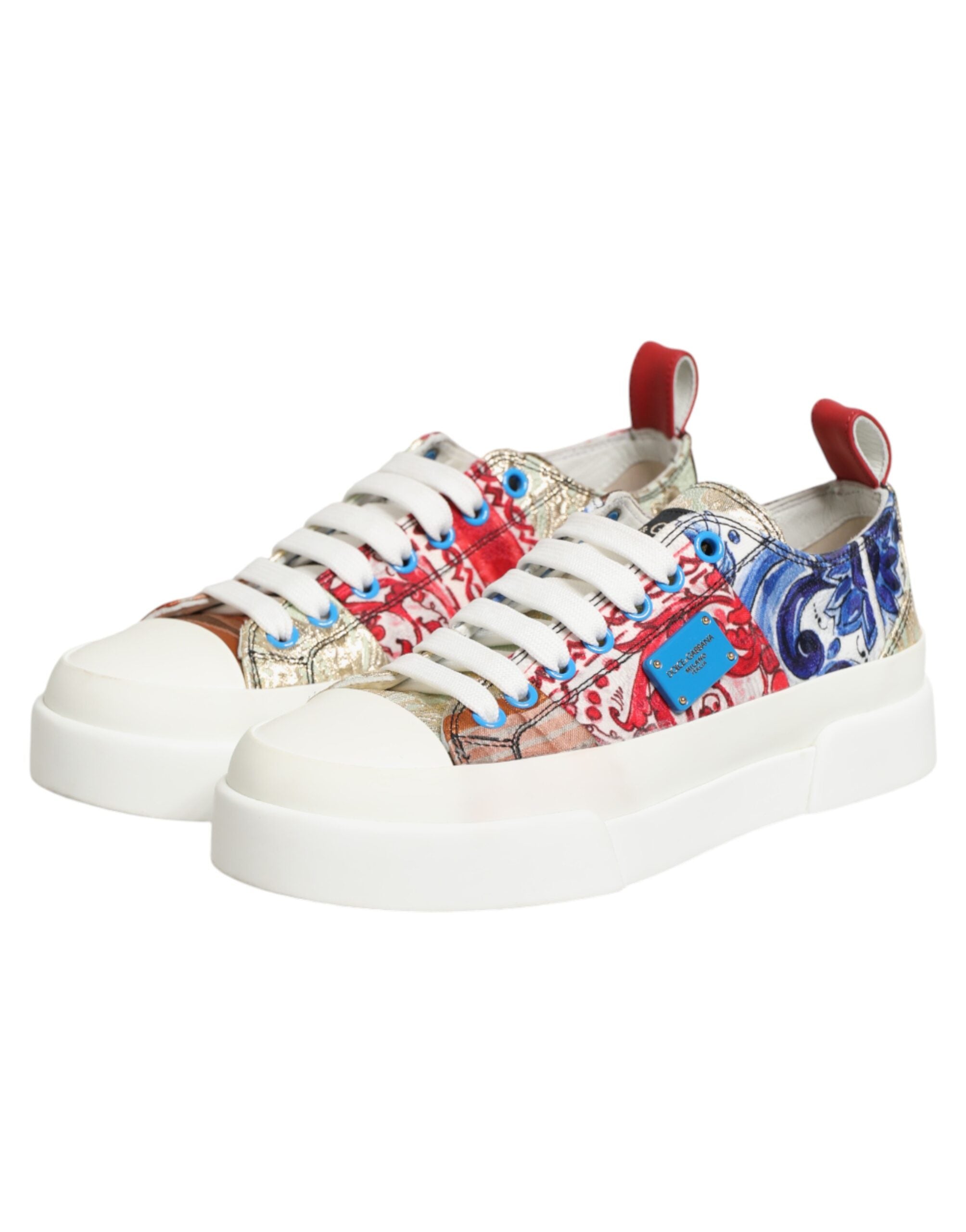 Dolce & Gabbana Multicolor Patchwork Low Top Sneakers Shoes