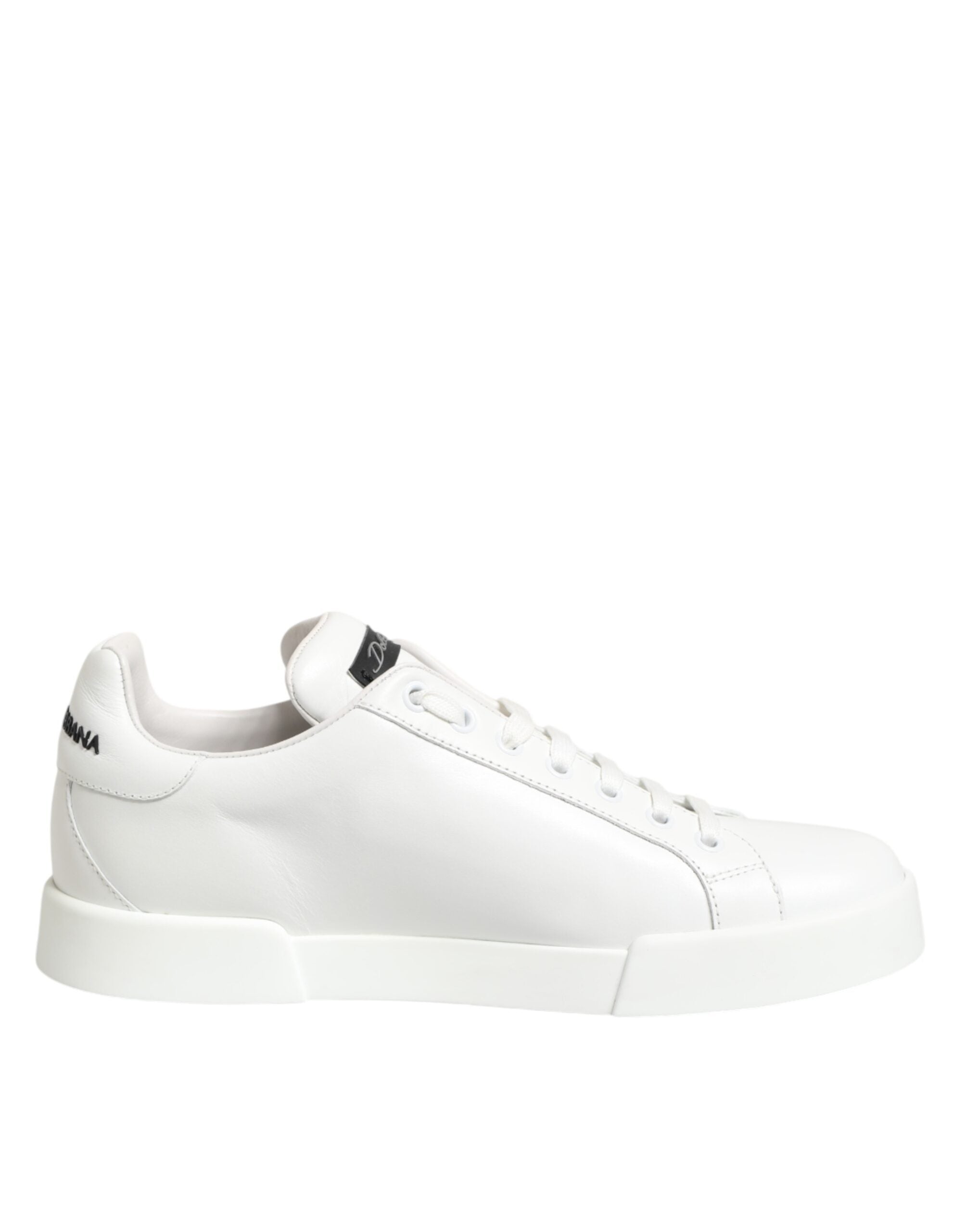 Dolce & Gabbana White Leather #DGFamily Casual Sneakers