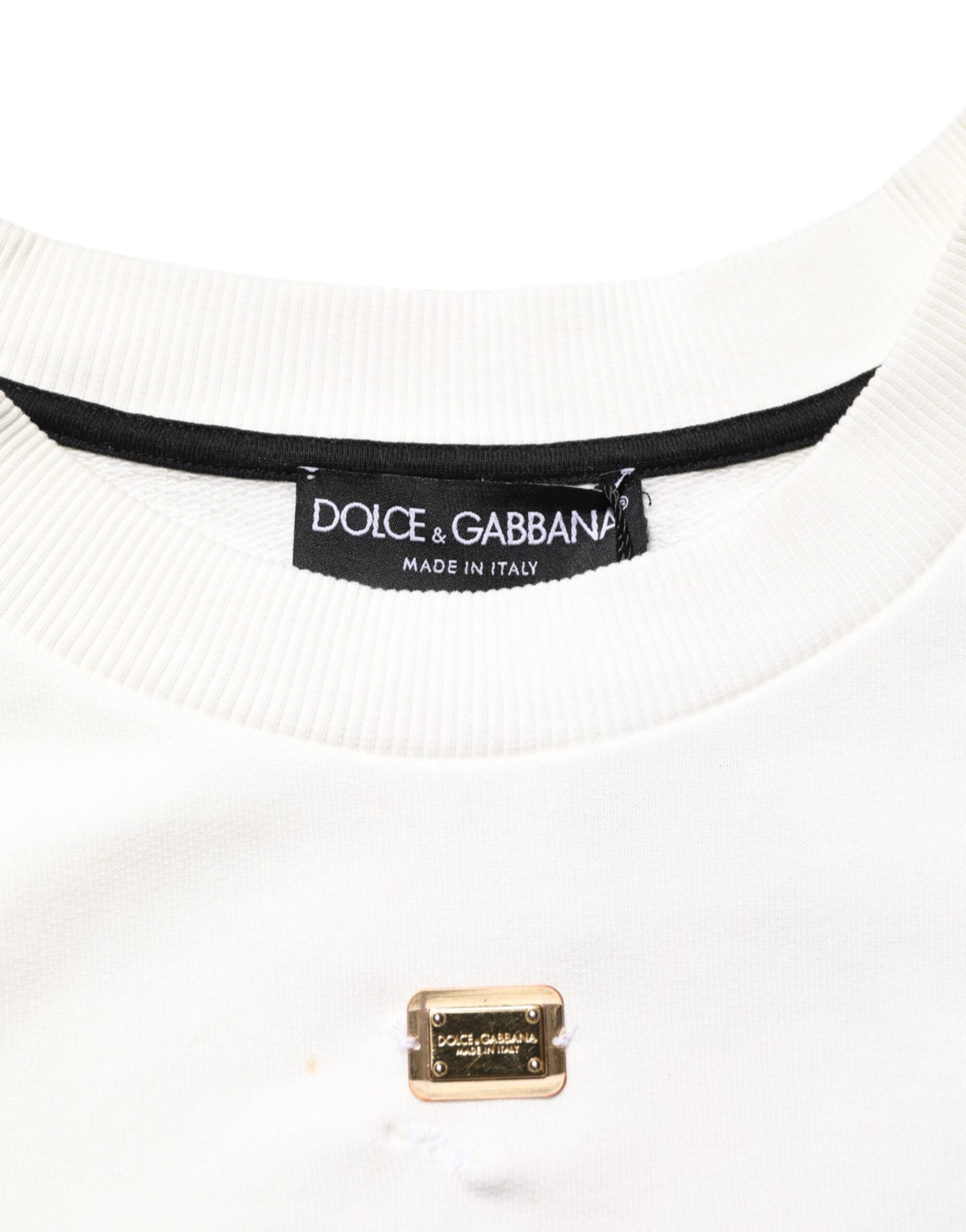 Dolce & Gabbana White DG Logo Crew Neck Sweatshirt Sweater