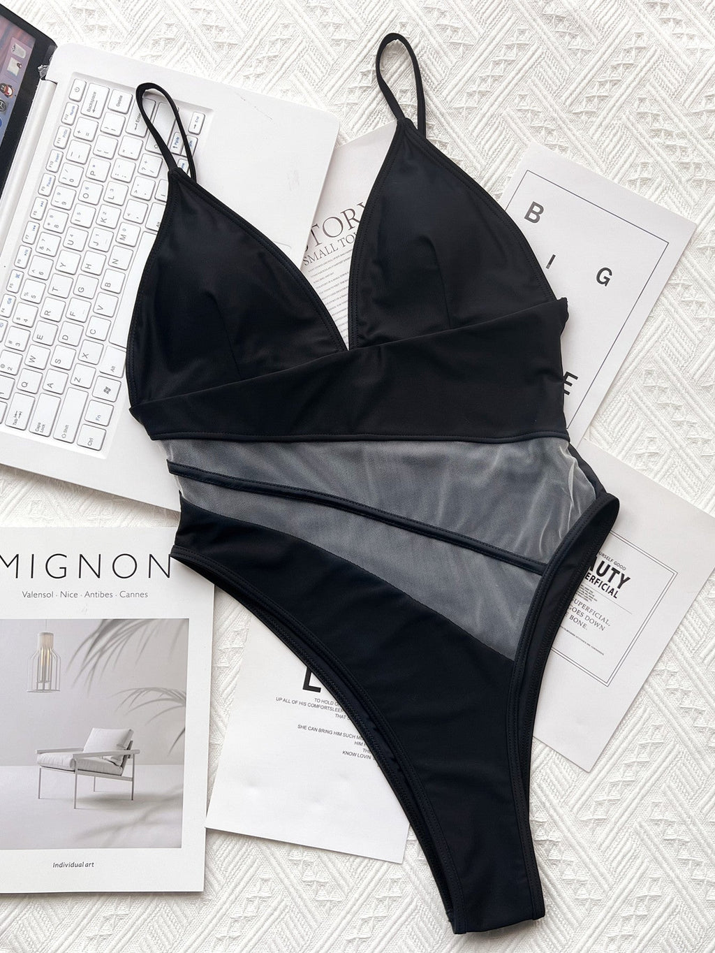 One Piece Swimsuit Women V neck One Piece Bikini