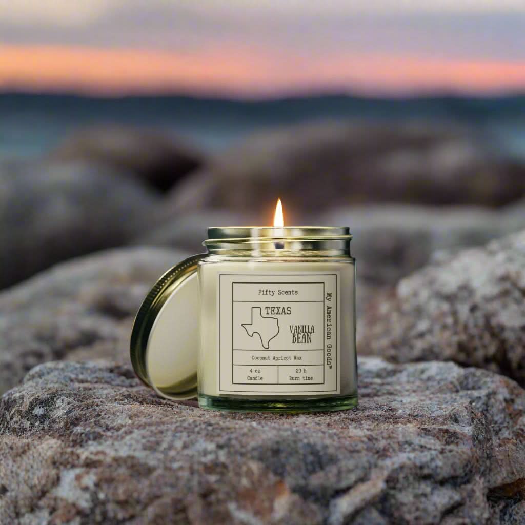 Texas - Vanilla Bean Scented Candle - Coconut Apricot Wax