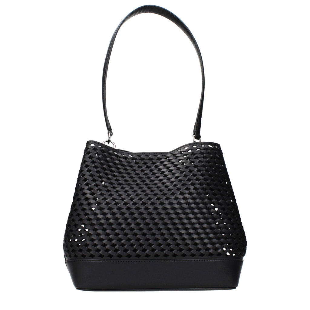 Michael Kors Black Leather Shoulder Bags