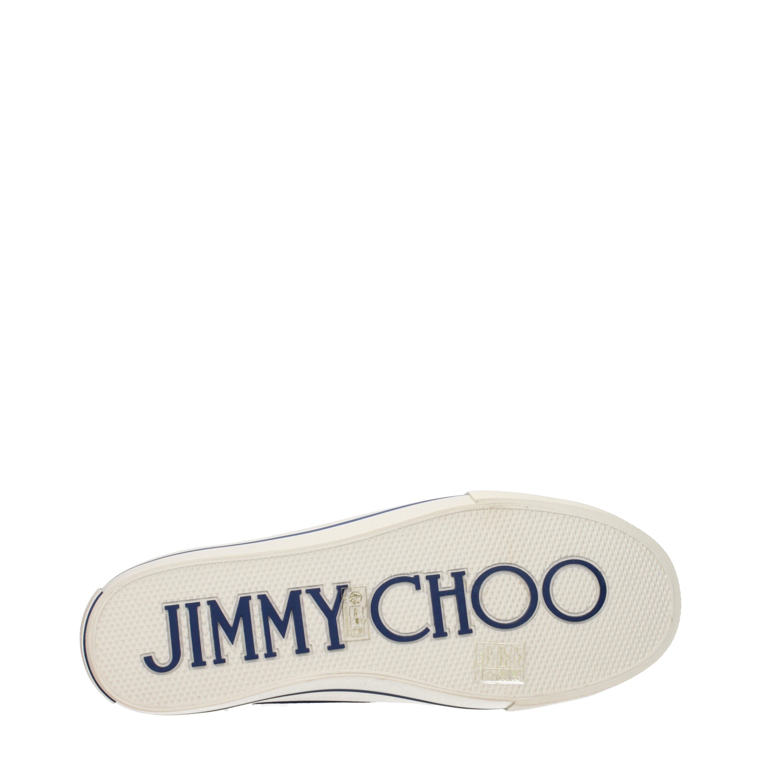 Jimmy Choo Blue Fabric Low Top Sneakers