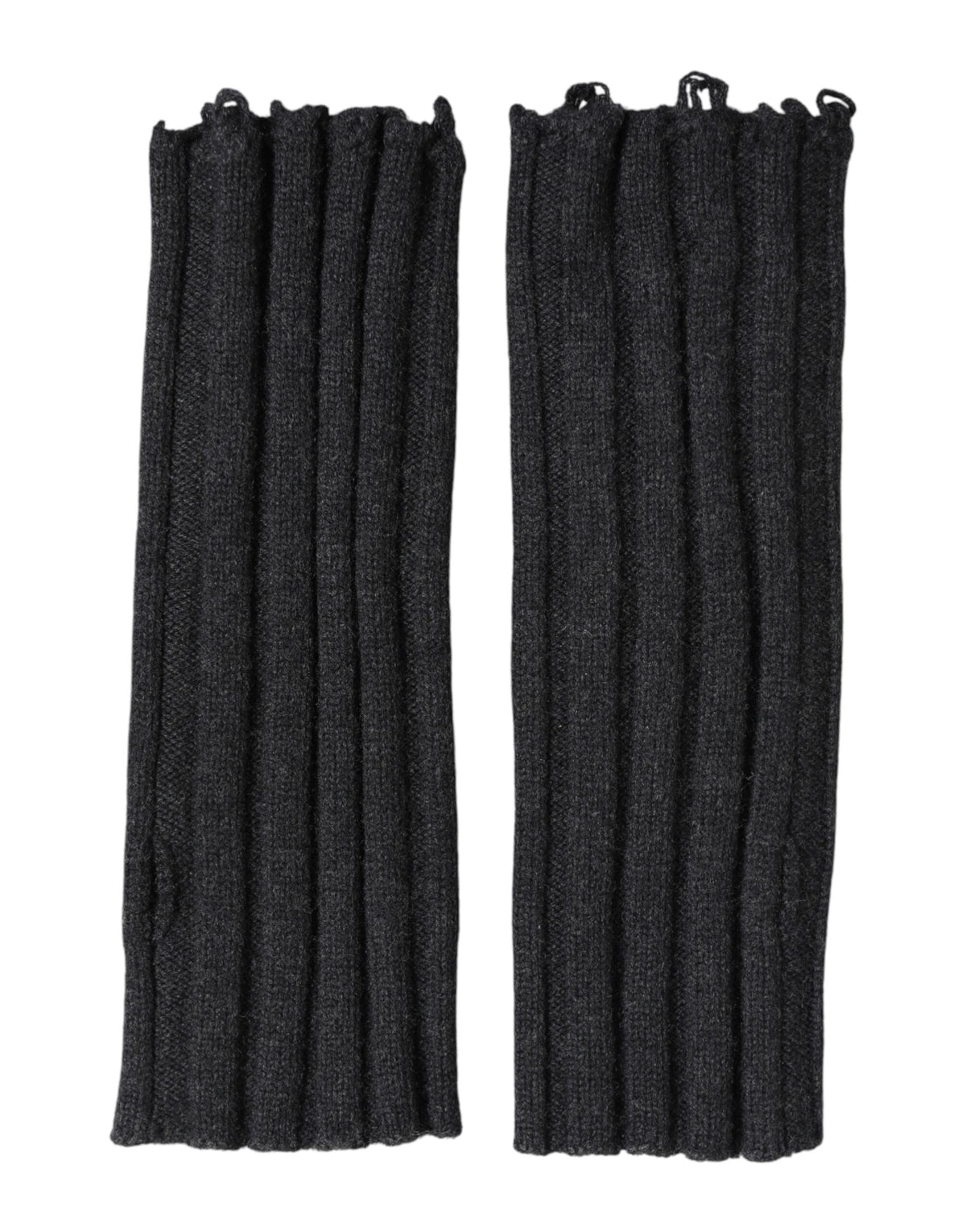 Dolce & Gabbana Dark Gray Virgin Wool Knitted Fingerless Gloves