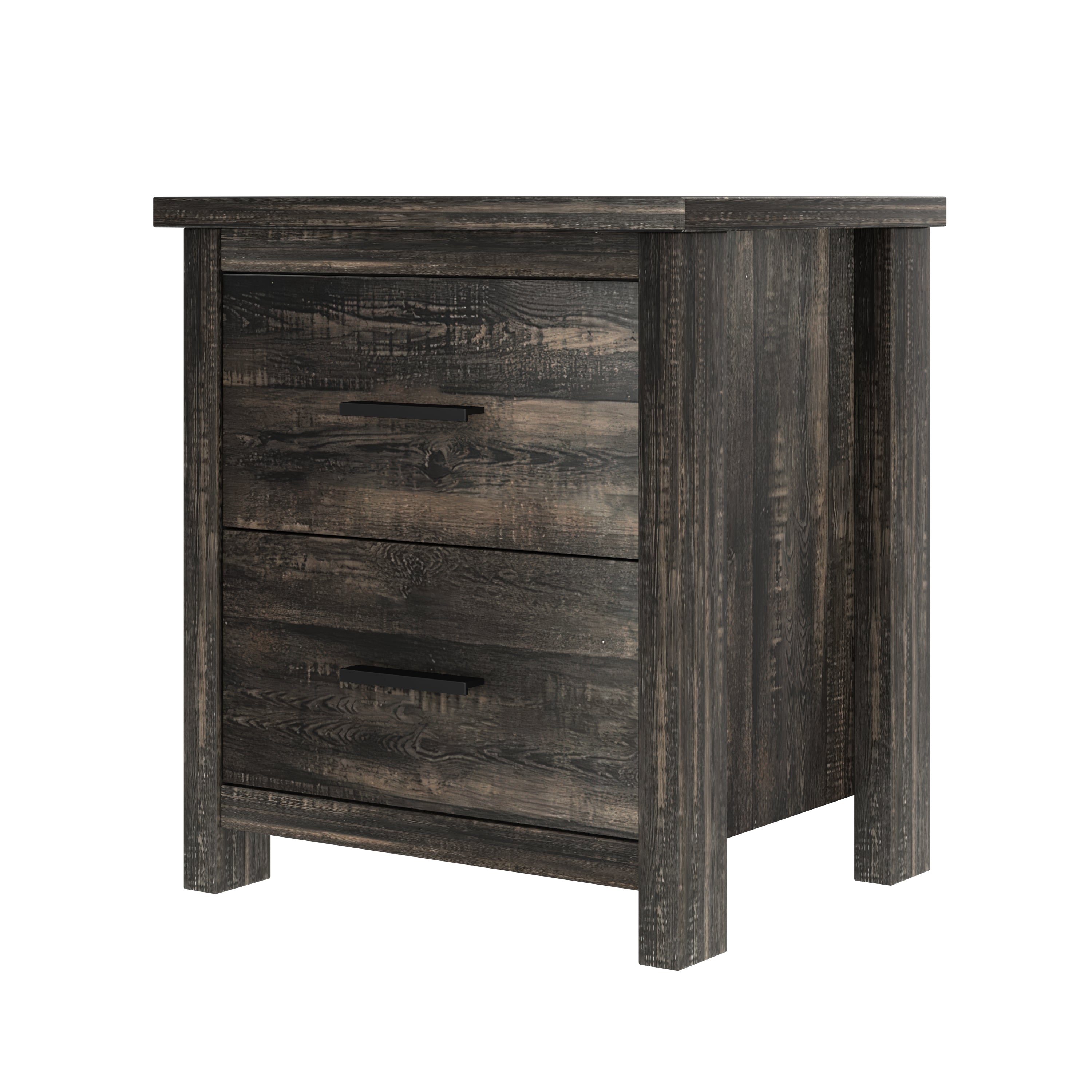 4PCS Bedroom Sets, Wooden Queen Size Bed Frame with Storage Headboard and Charging Station, 2 Nightstands with 2 Drawers, 1 Dresser with 5 Drawers, Antique Gray